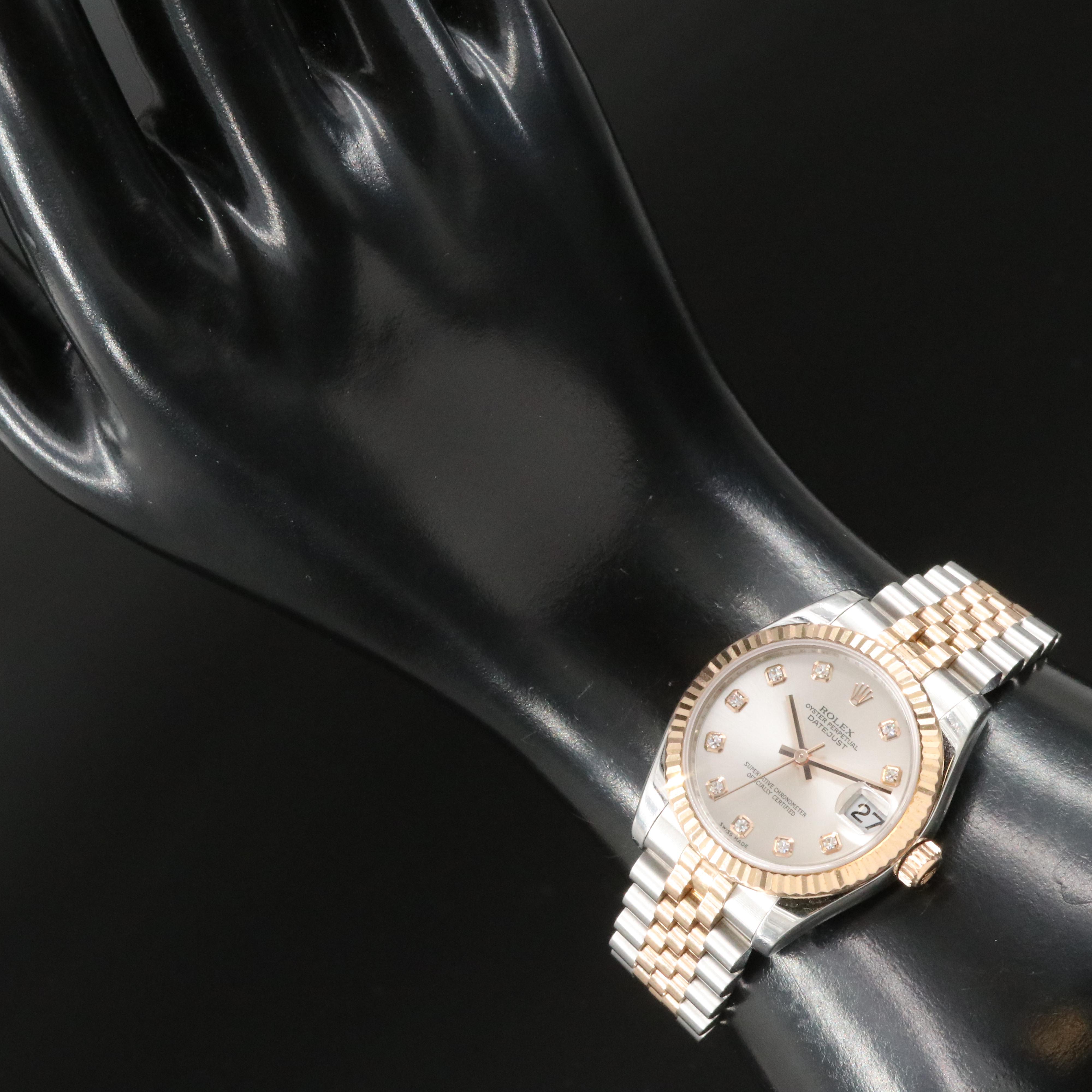 2006 Rolex Factory Diamond Dial Everose Datejust Watch