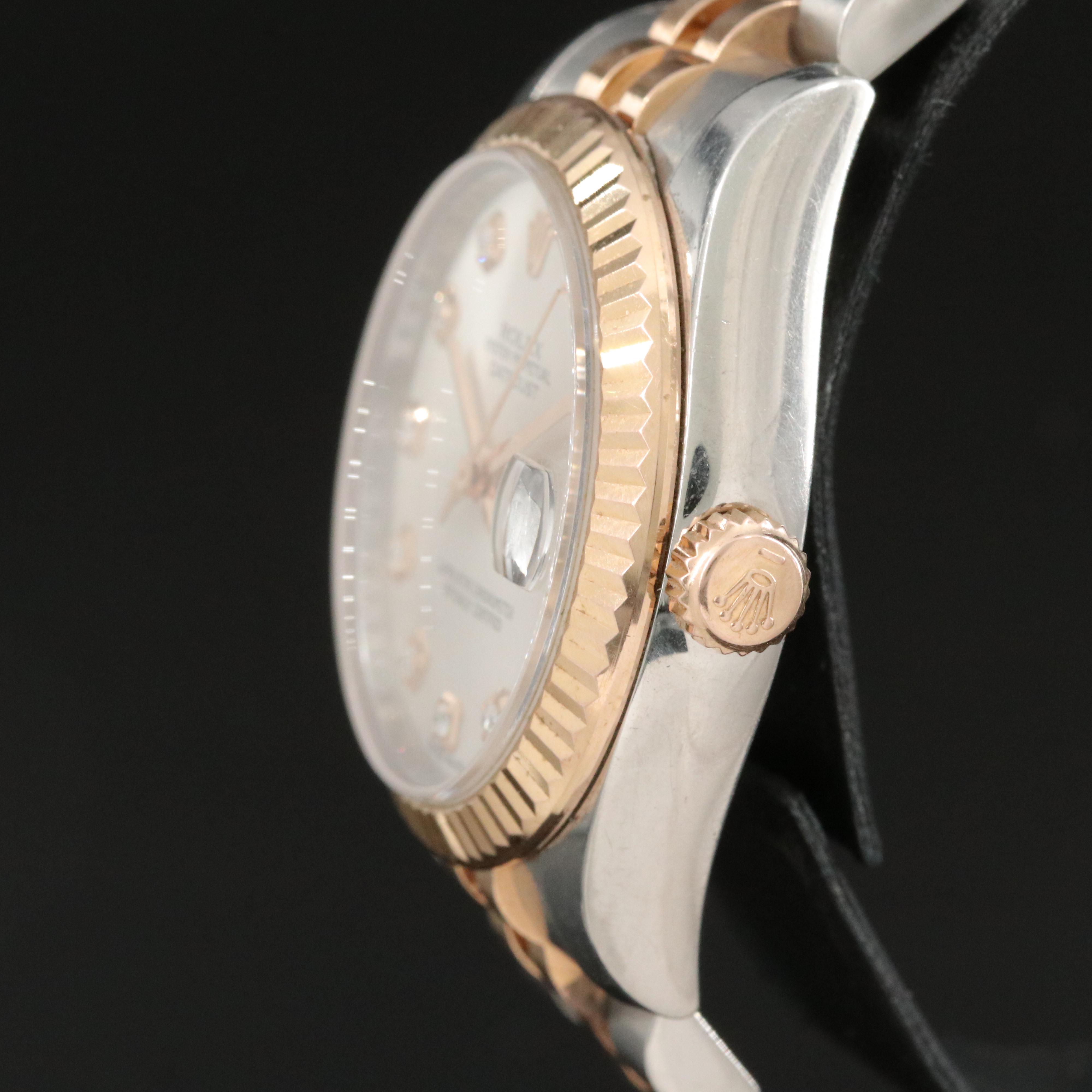 2006 Rolex Factory Diamond Dial Everose Datejust Watch