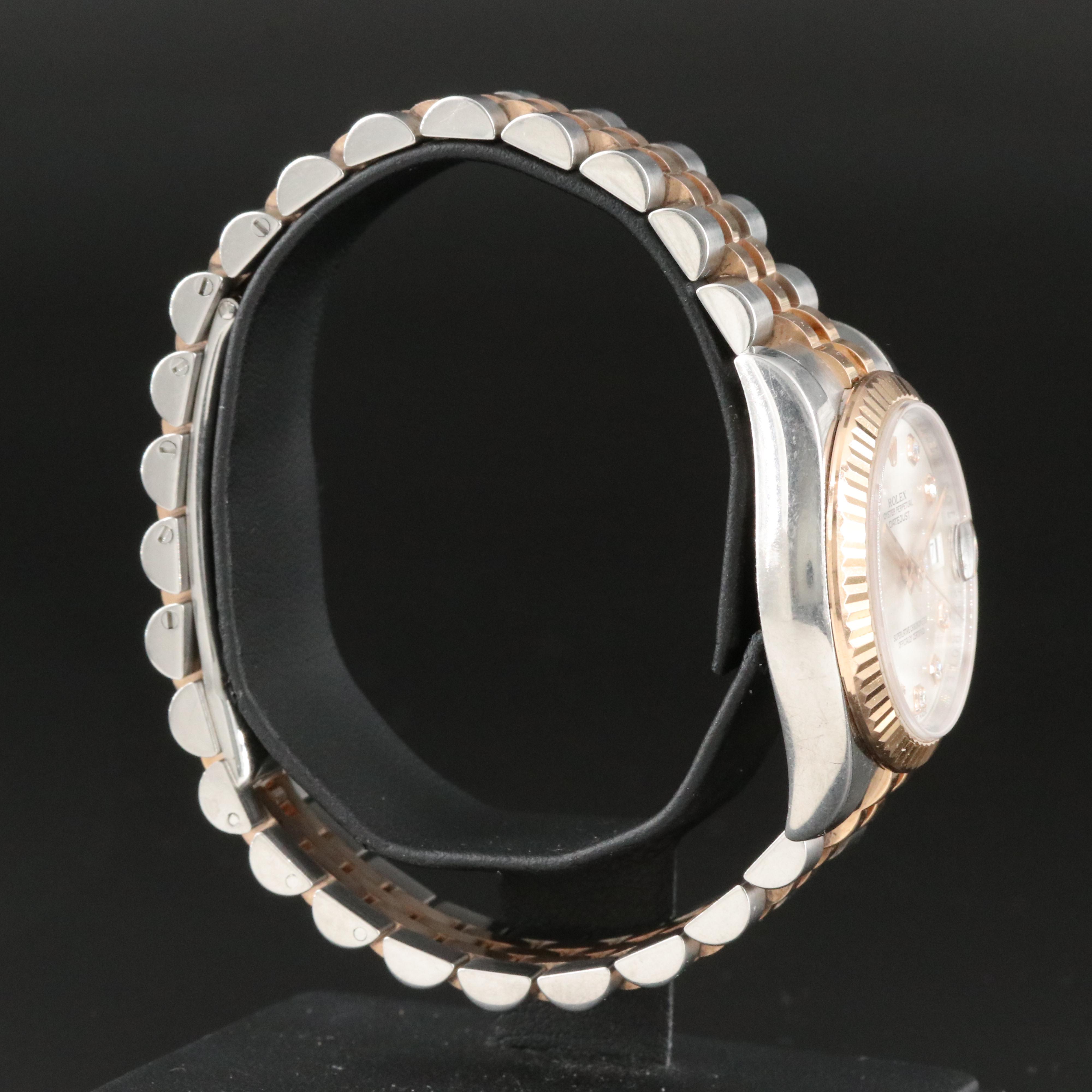 2006 Rolex Factory Diamond Dial Everose Datejust Watch