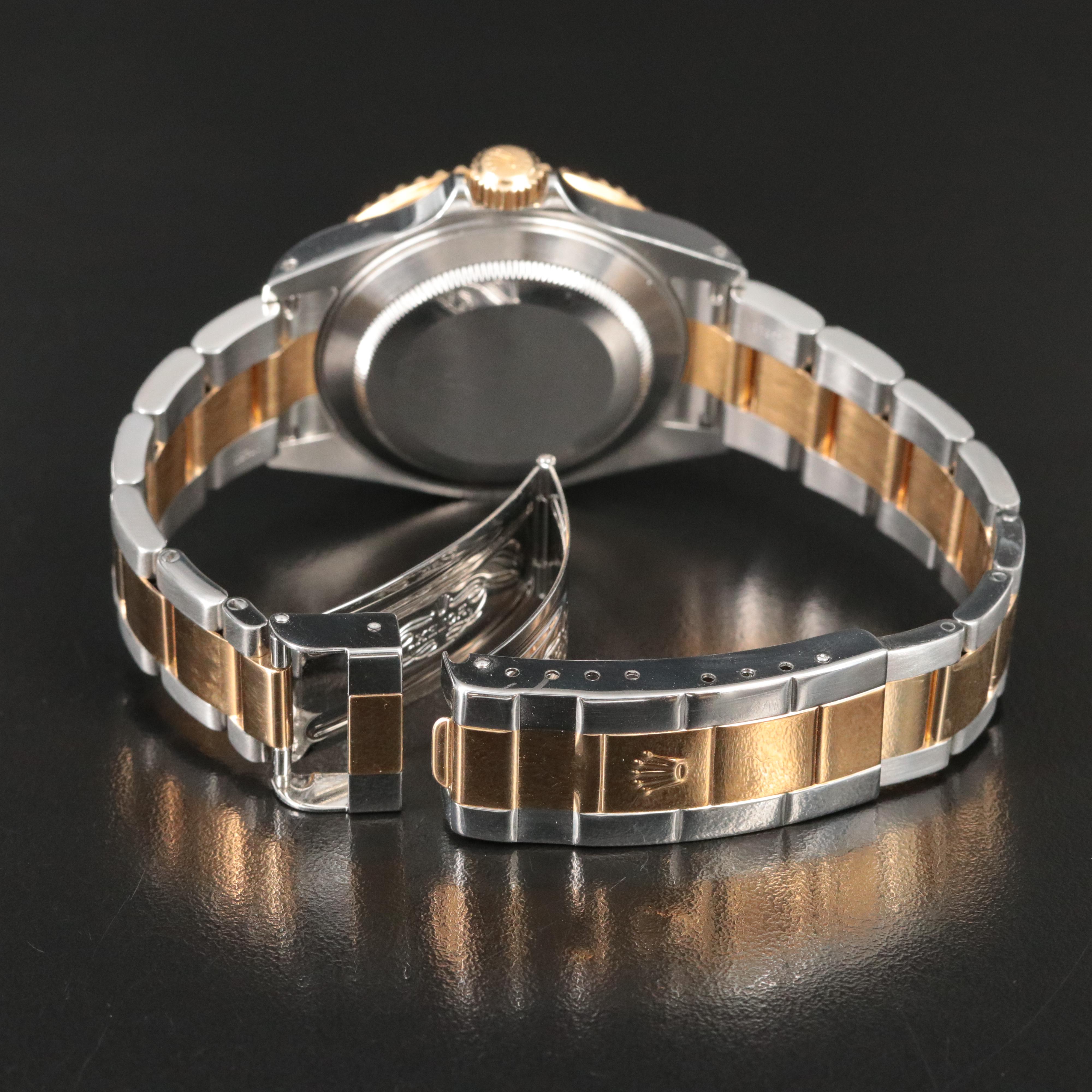 2001 Rolex Blue Dial 18K Bezel Blue Insert Submariner Watch