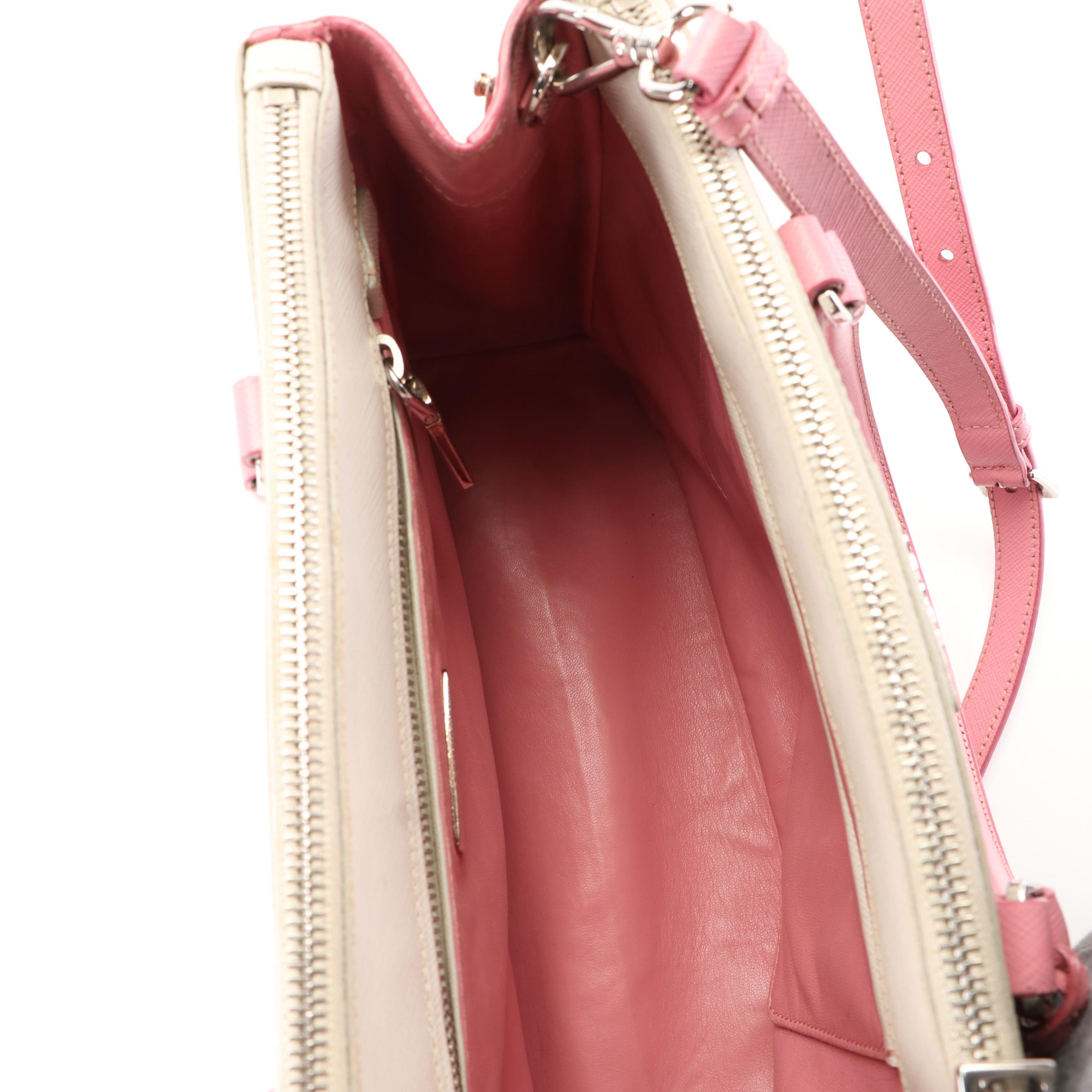 Prada Galleria Double Zip Saffiano Leather Tote Bag