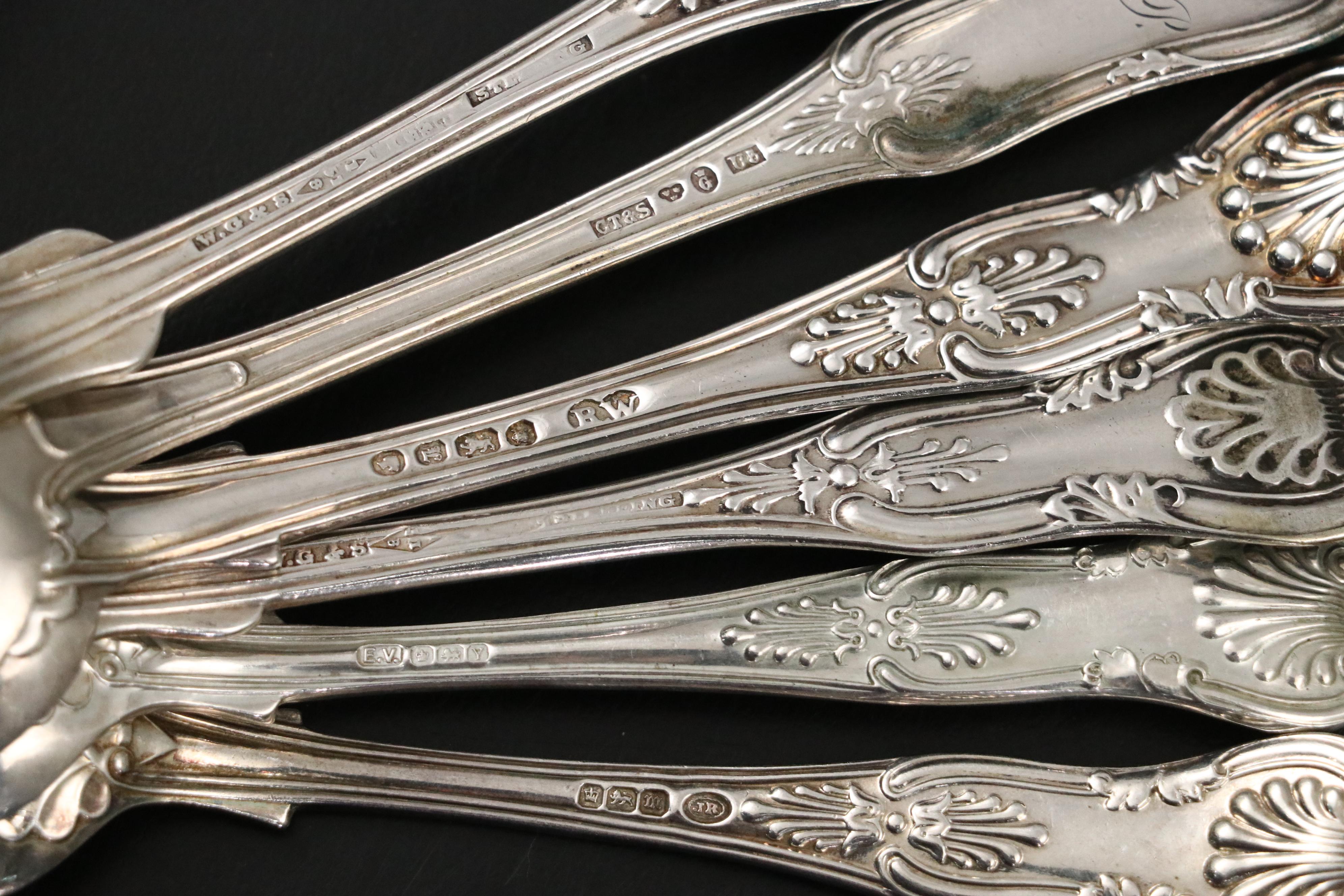 English and Other European Sterling Silver Georgian Shell Pattern Flatware