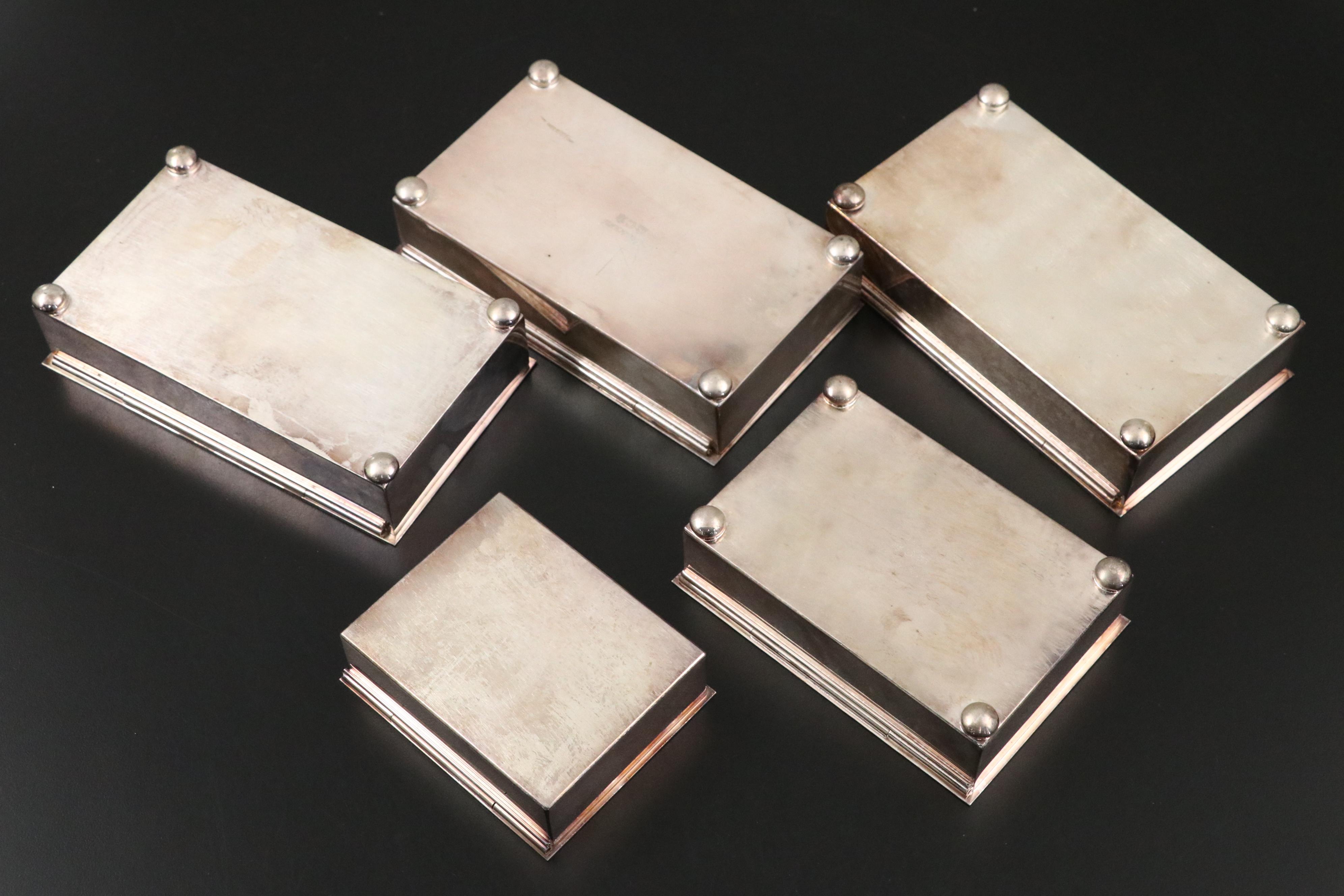 Crescent Silver Plate with Other Boxes and Frames, Mid to Late 20th Century