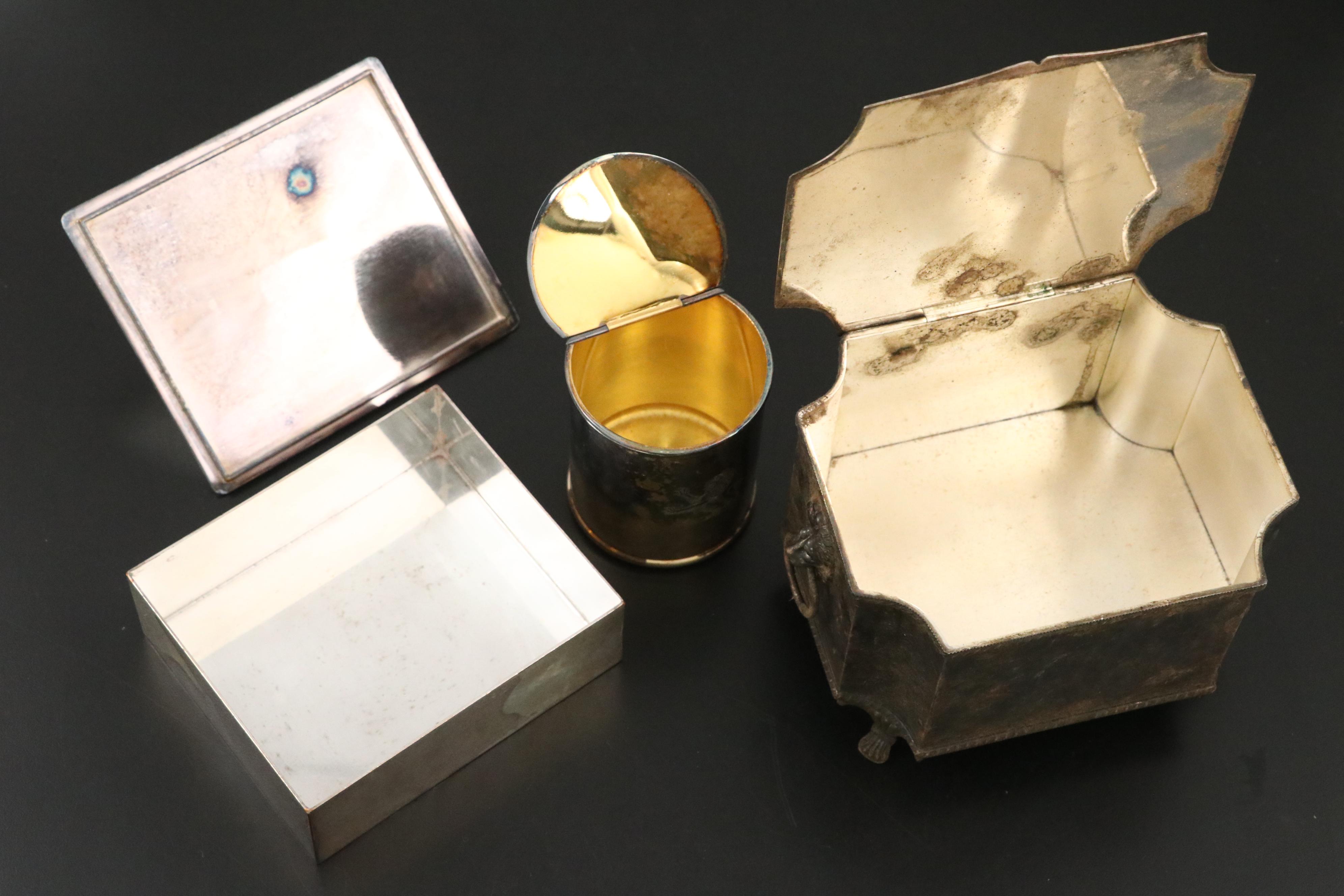 Crescent Silver Plate with Other Boxes and Frames, Mid to Late 20th Century