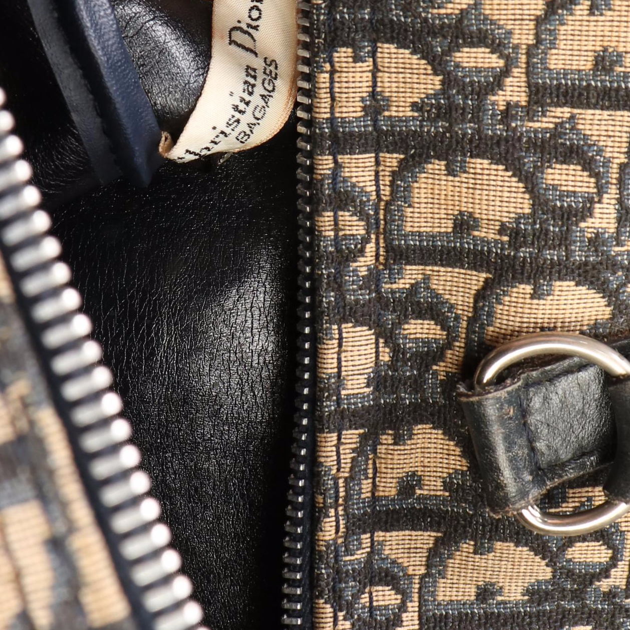 Christian Dior Boston Bag in Trotter Canvas and Leather