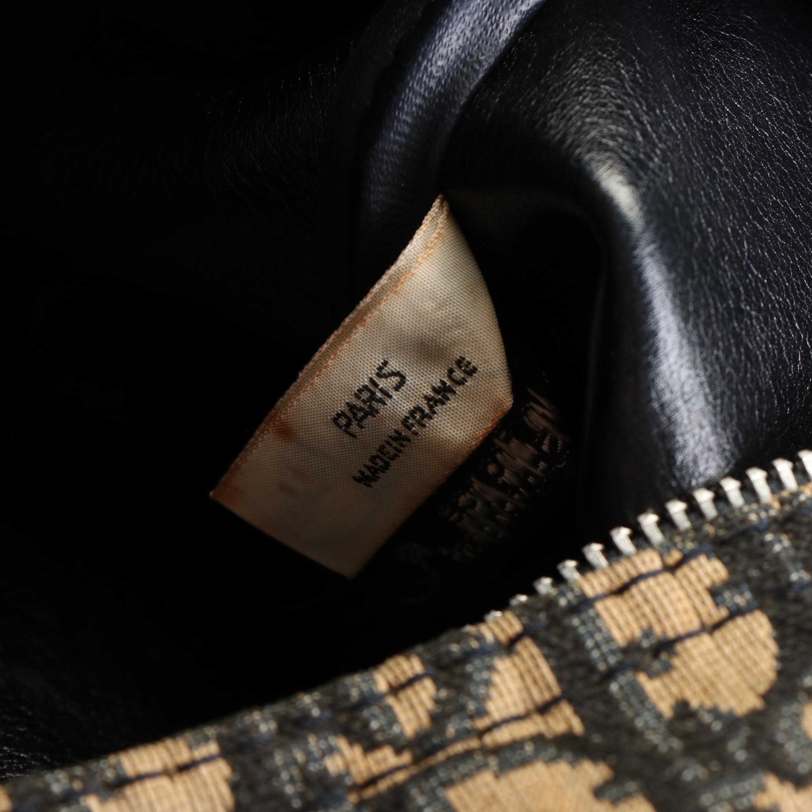 Christian Dior Boston Bag in Trotter Canvas and Leather