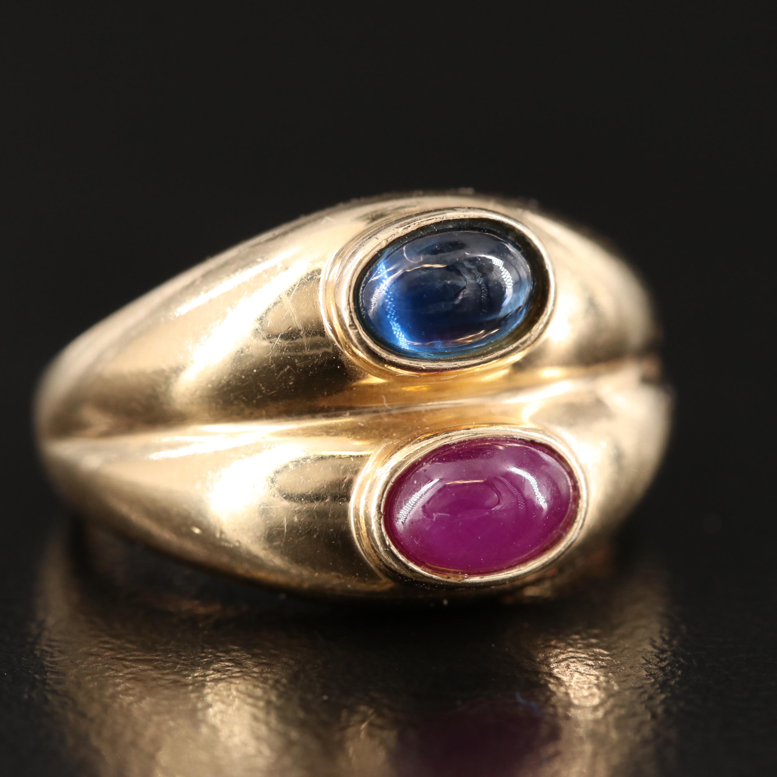 14K Ruby and Sapphire Ring