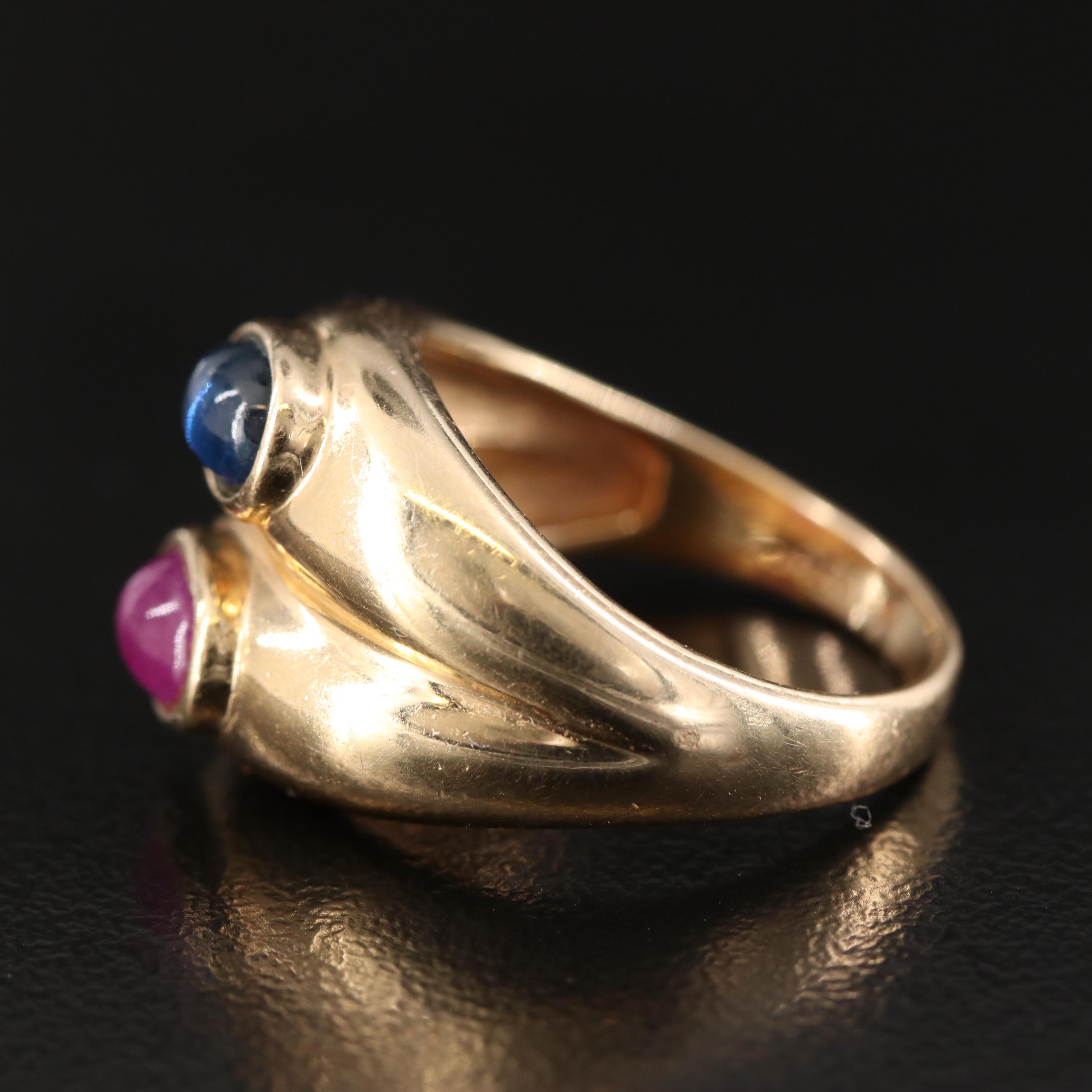 14K Ruby and Sapphire Ring