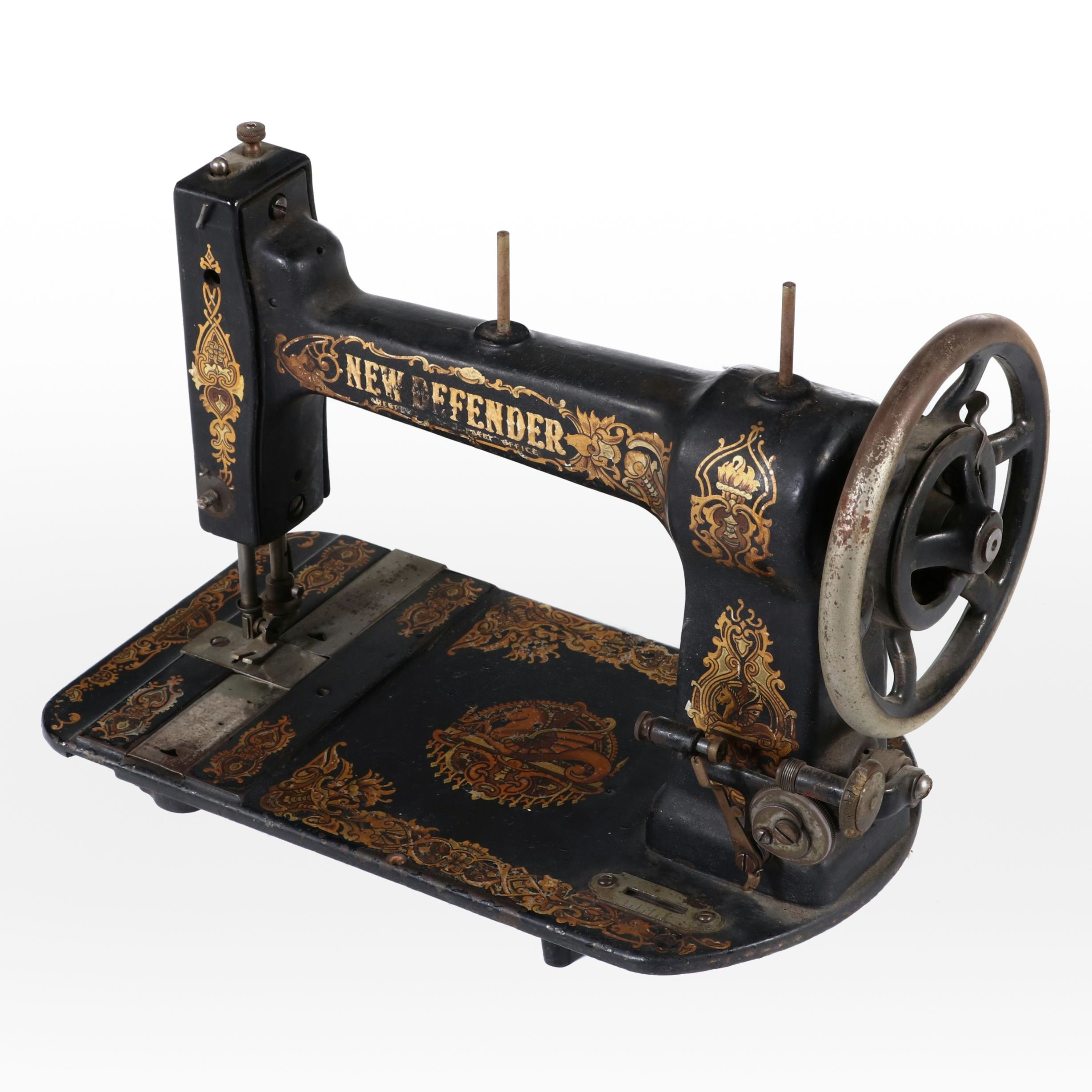 A.G. Mason "New Defender" Antique Cast Iron Sewing Machine, Circa 1906-1916