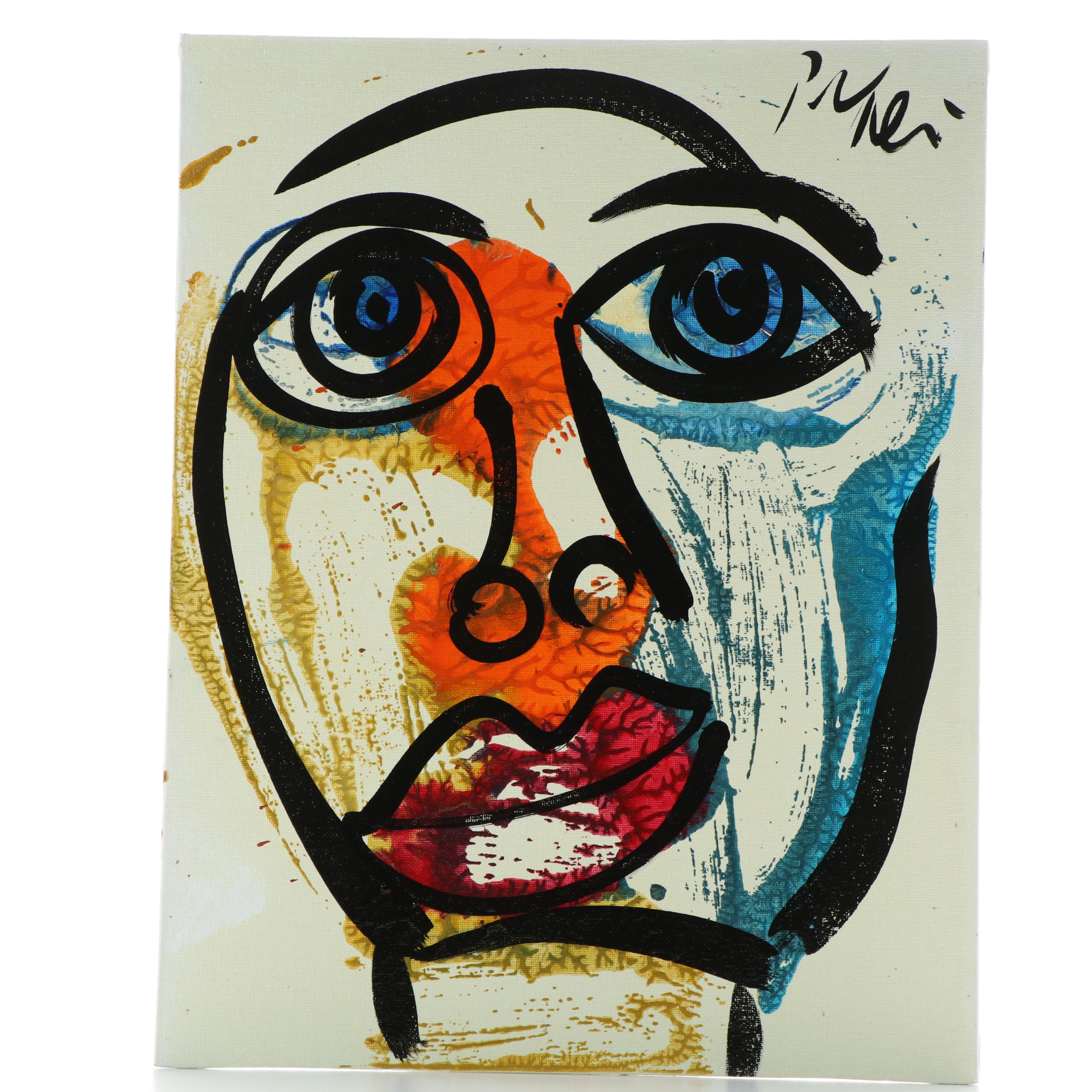 Peter Keil Abstract Portrait Acrylic Painting