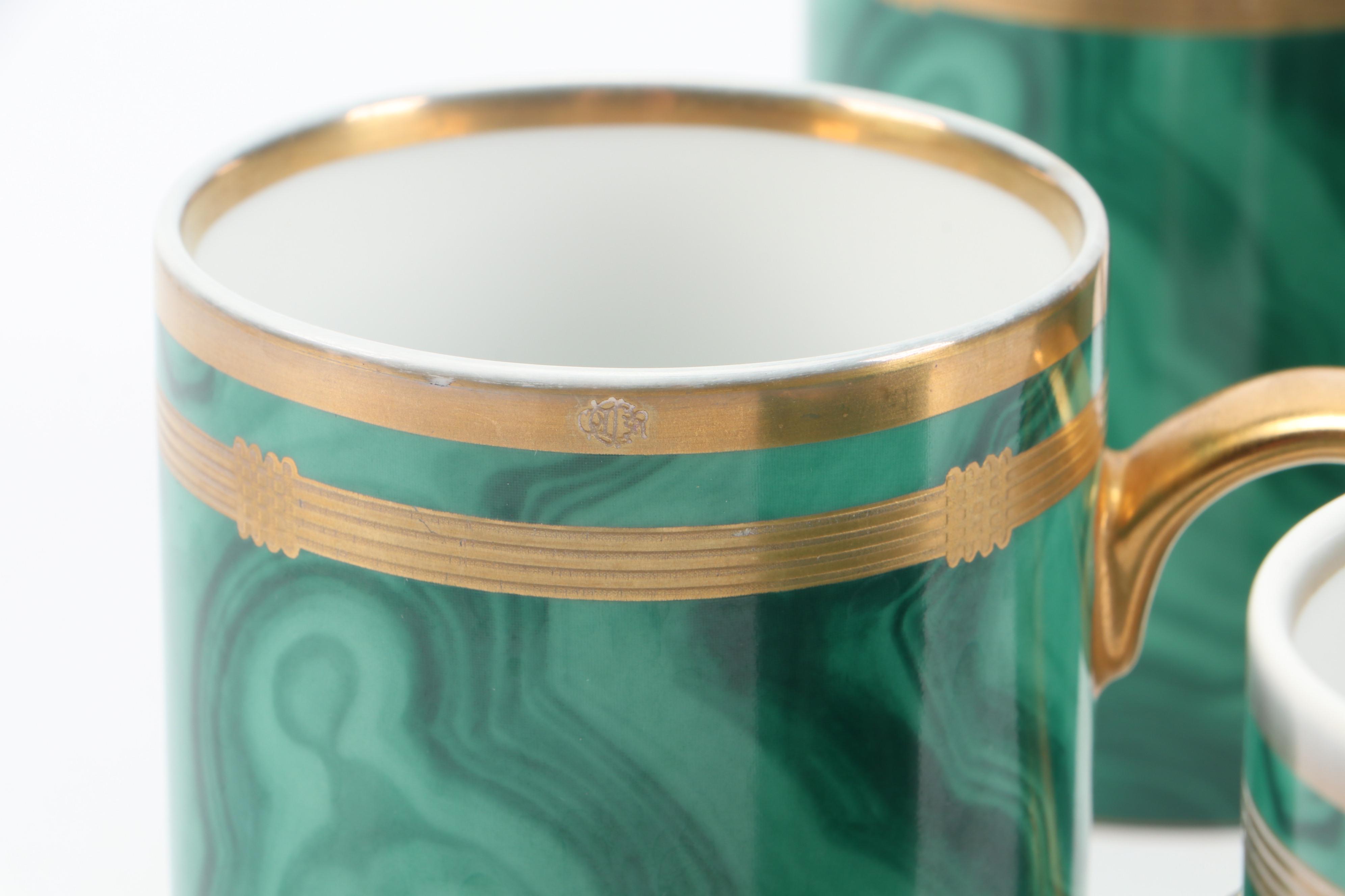 Christian Dior Porcelain "Gaudron Malachite" Mugs, 1991–1999