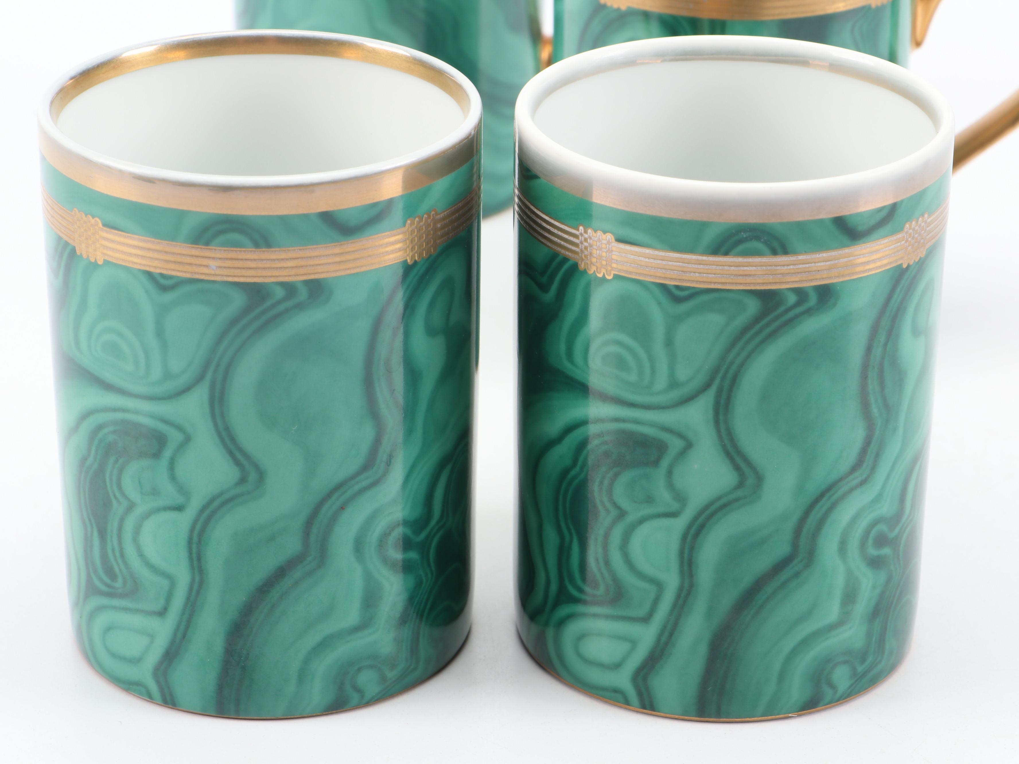 Christian Dior Porcelain "Gaudron Malachite" Mugs, 1991–1999