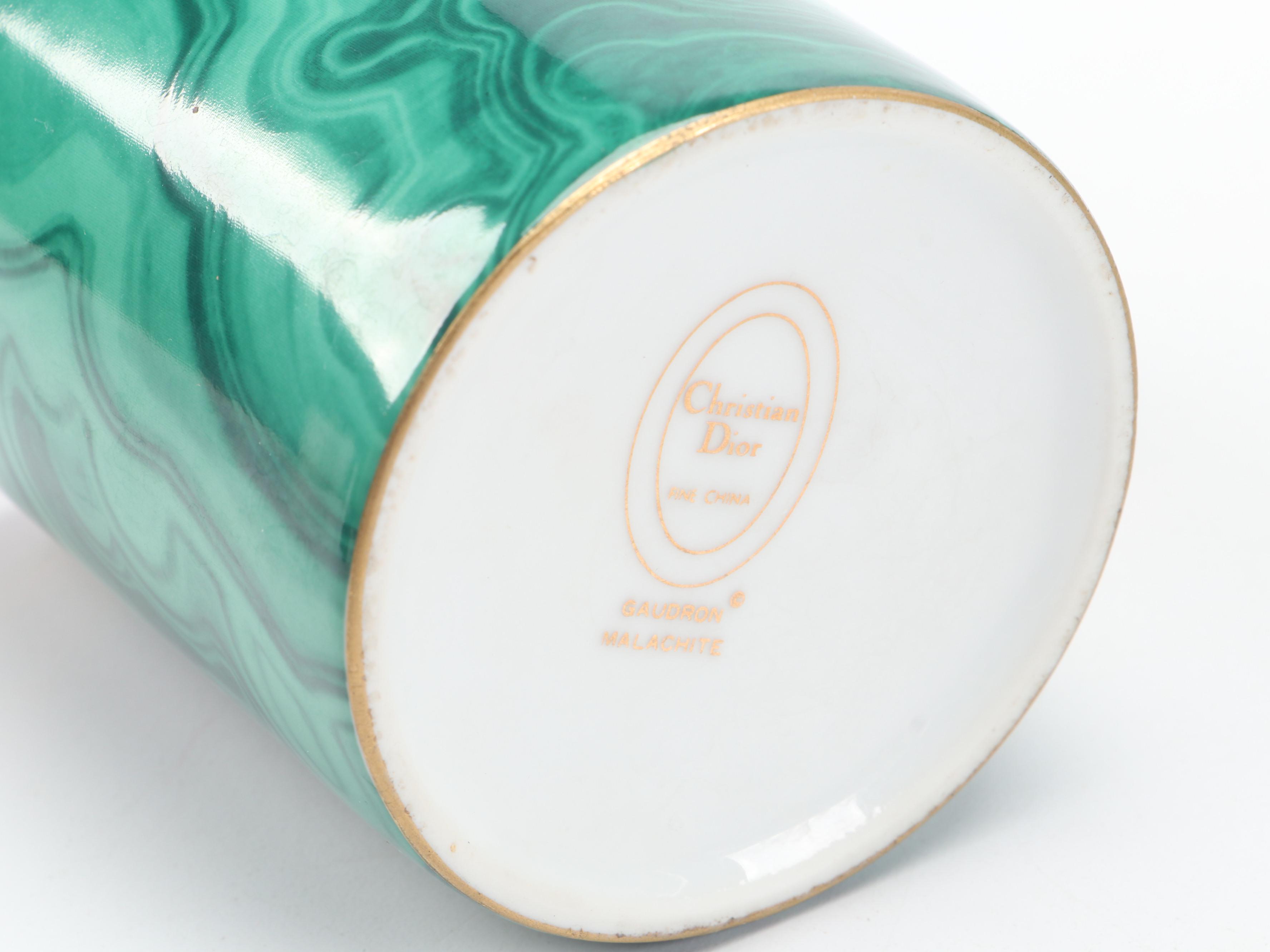 Christian Dior Porcelain "Gaudron Malachite" Mugs, 1991–1999