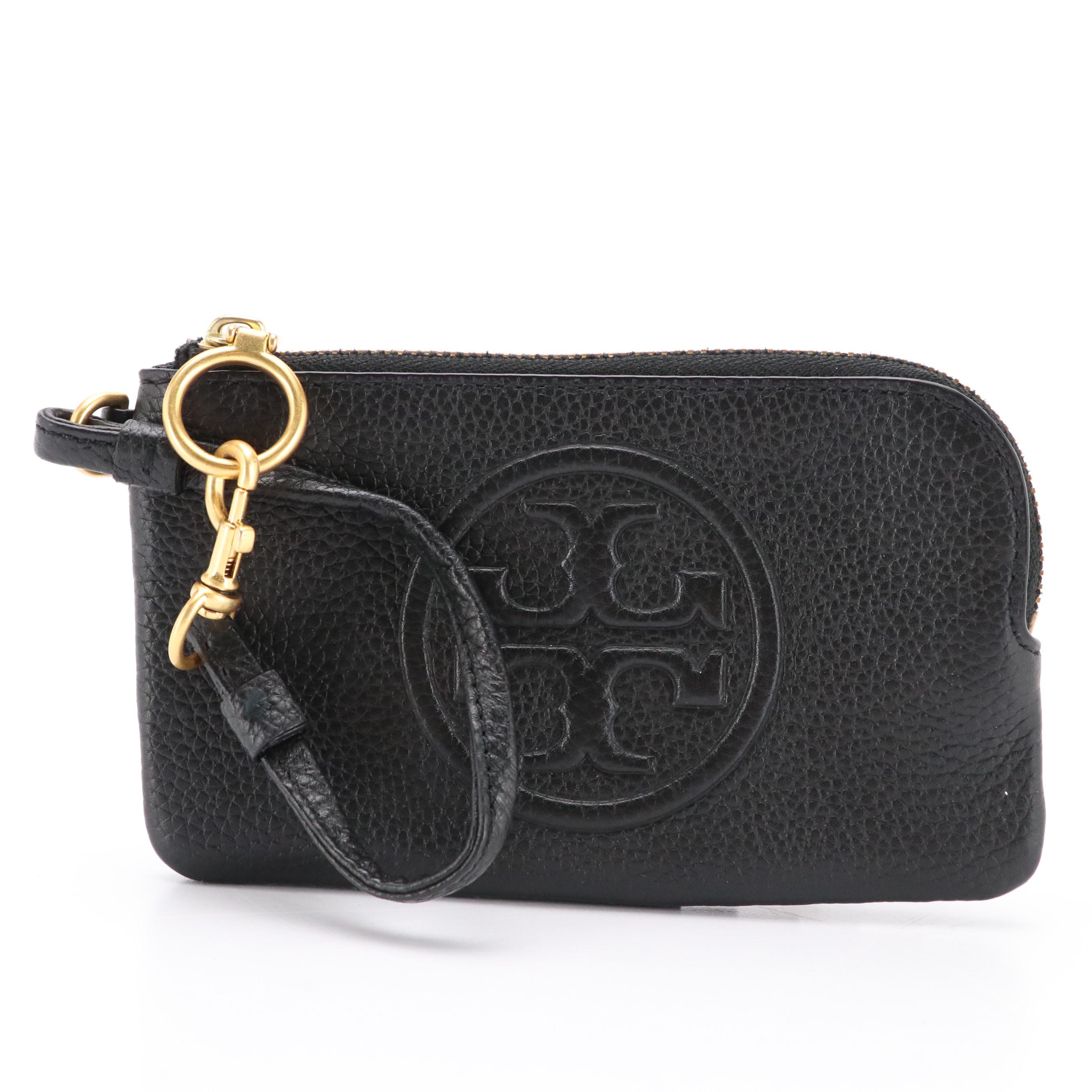 Calvin Klein Black Saffiano Leather Zip Wallet and Tory Burch Wristlet Wallet
