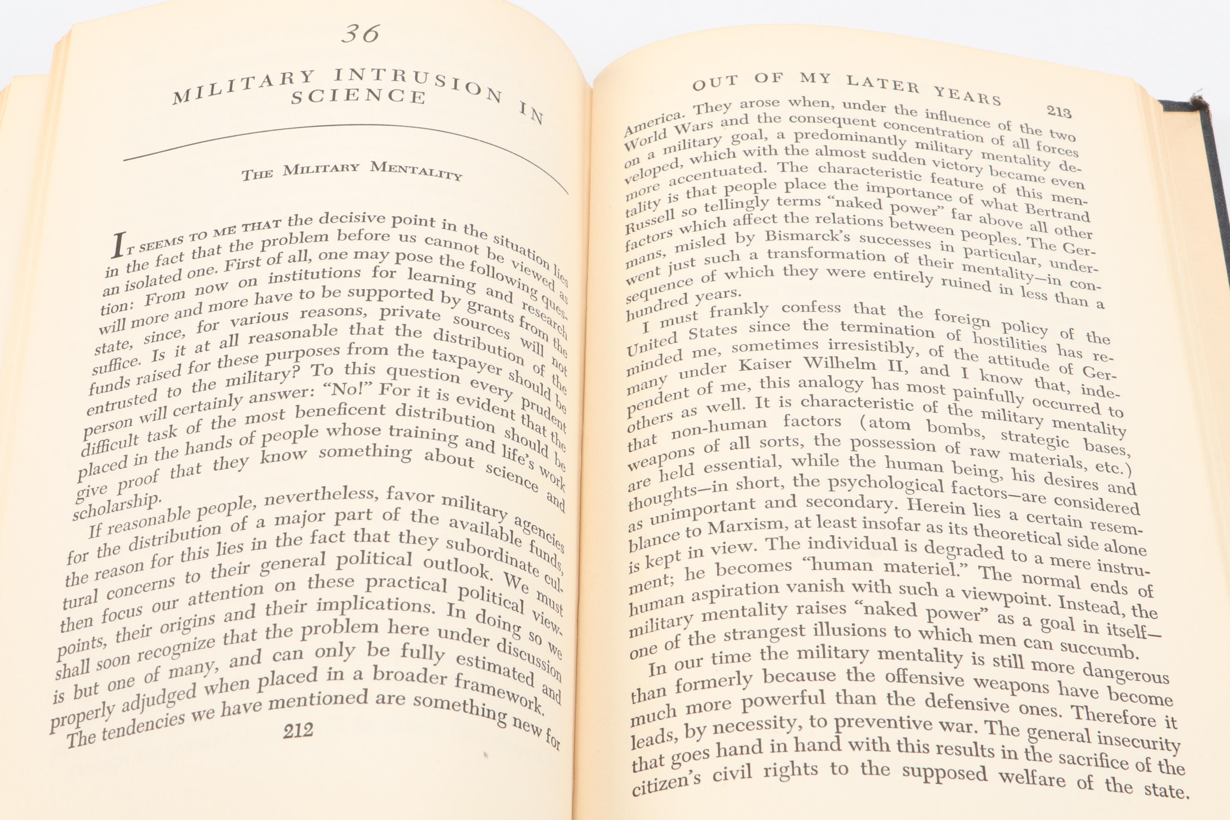 First Edition "Out of My Later Years" by Albert Einstein, 1950