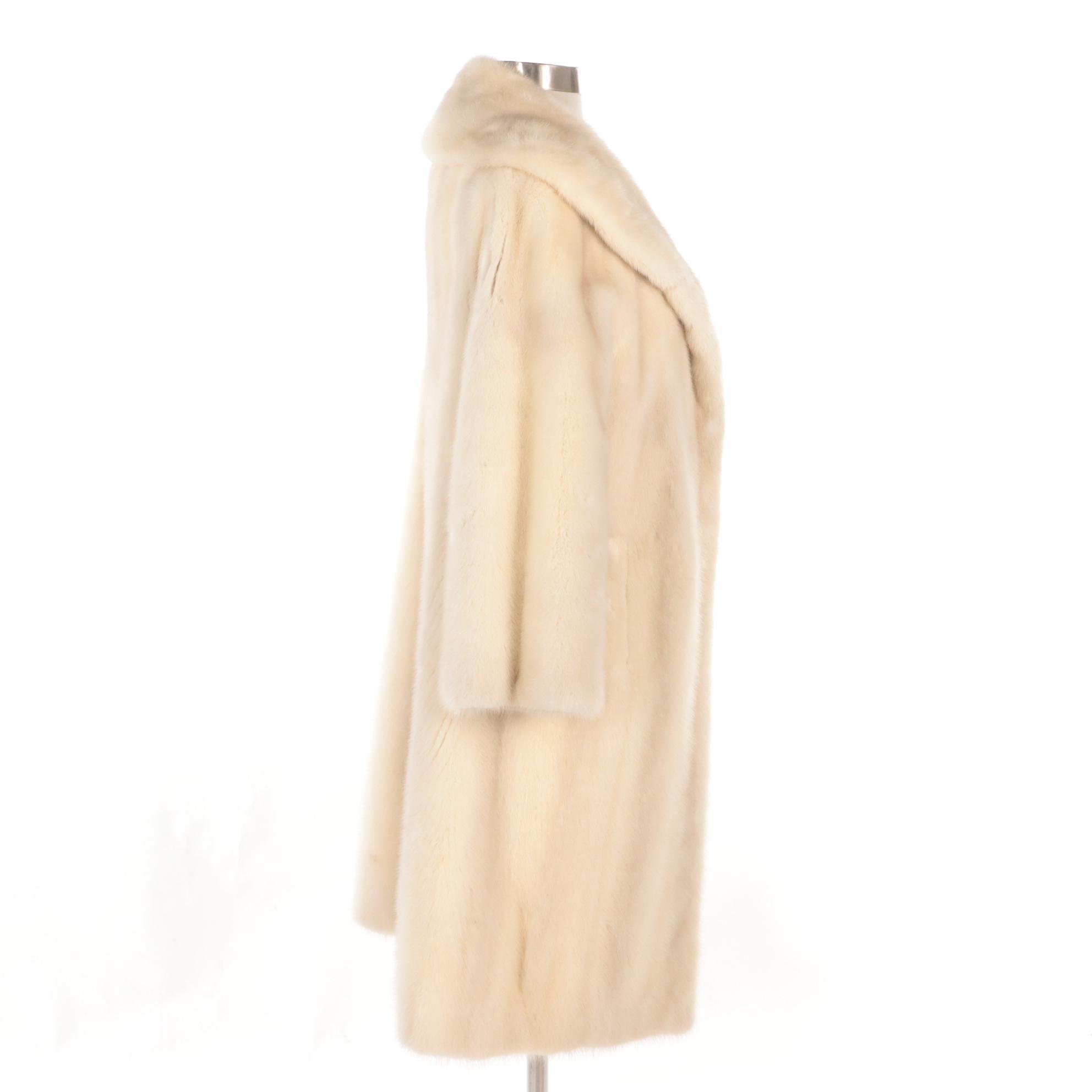 Natural Cross Mink Fur Coat from The Minerva Collection by Evans