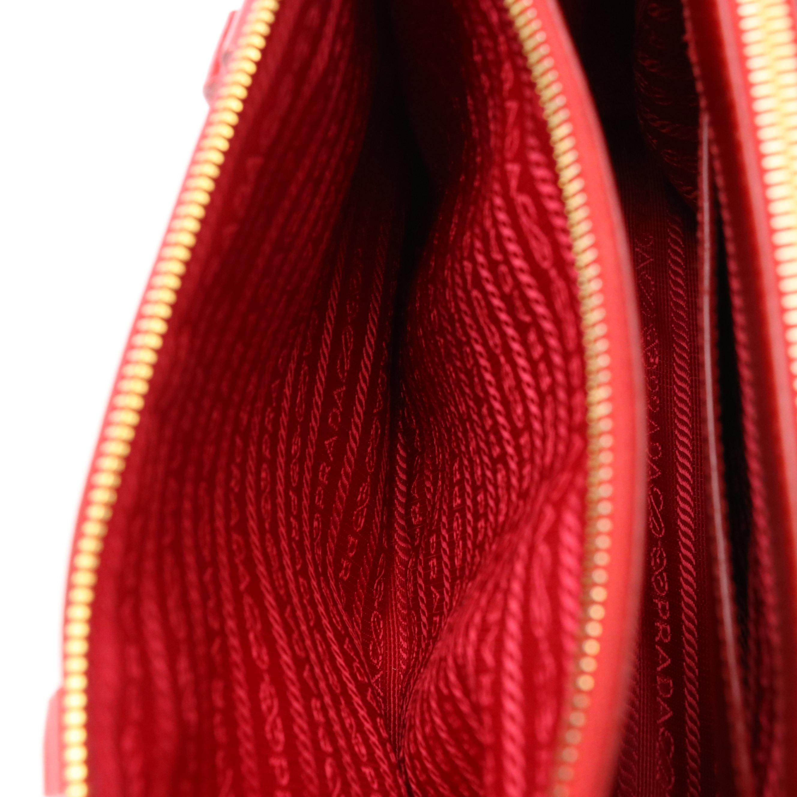 Prada Galleria Two-Way Bag in Cherry Red Patent Saffiano Leather