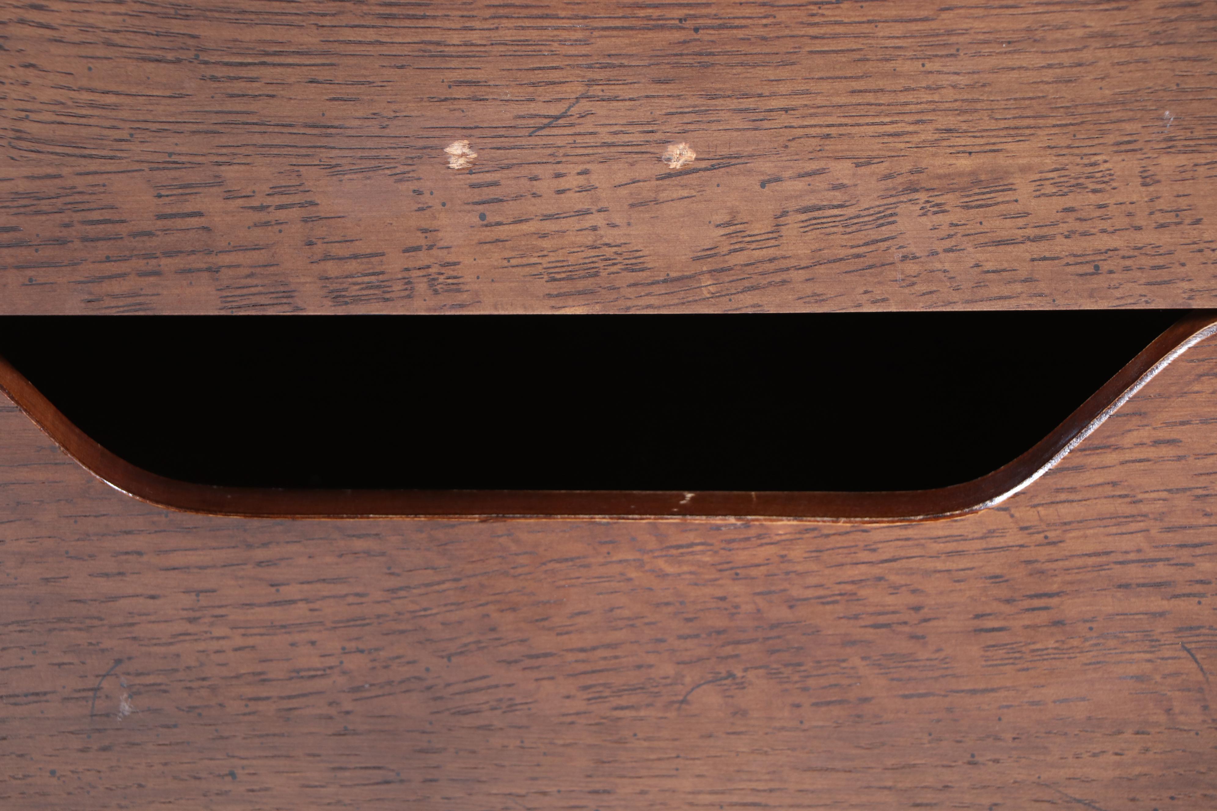 Pair of Henredon Campaign Style Oak Armoires, Late 20th Century