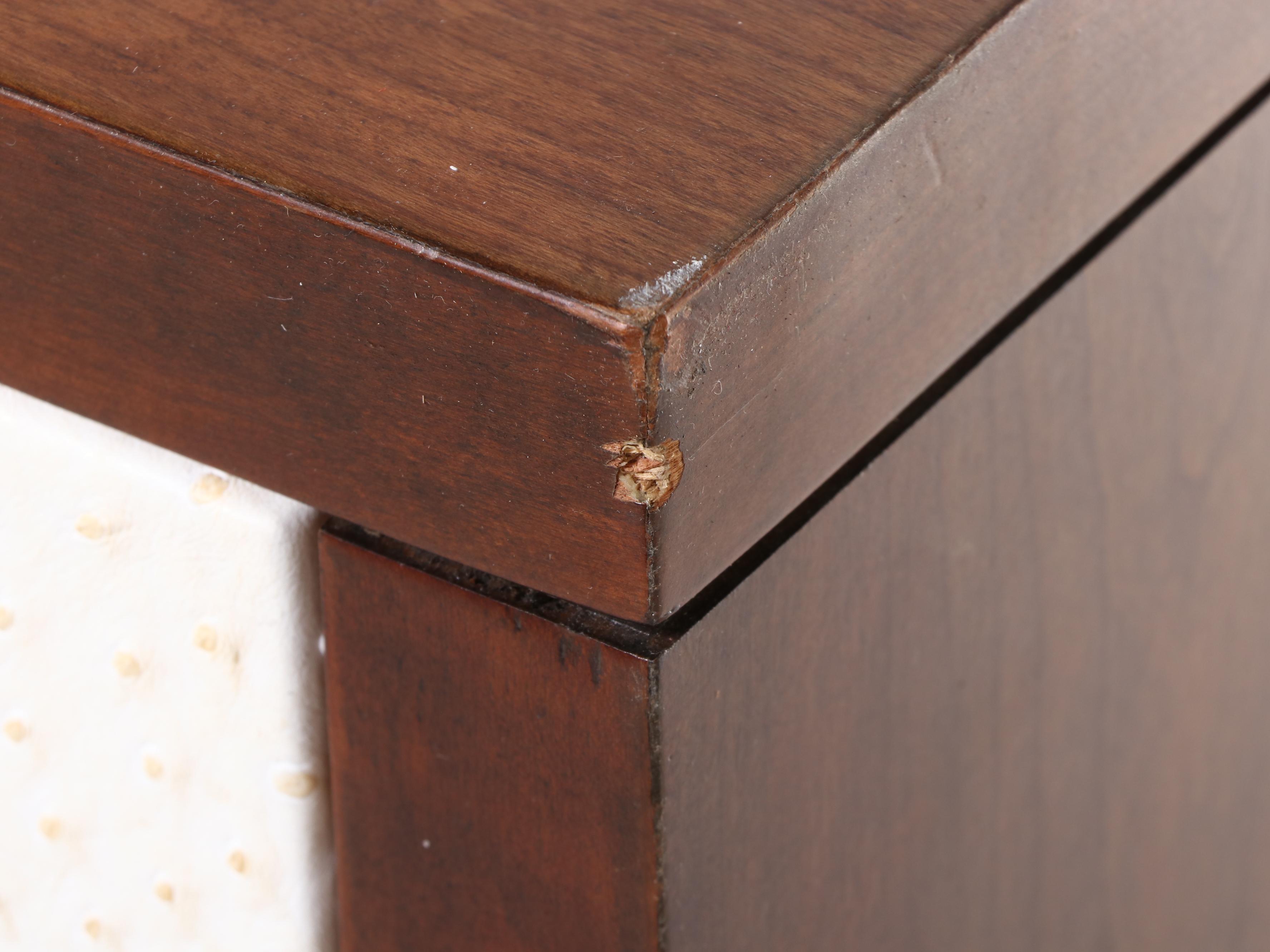 Somerton Dwelling "Claire de Lune" Faux-Ostrich Leather Side Cabinet