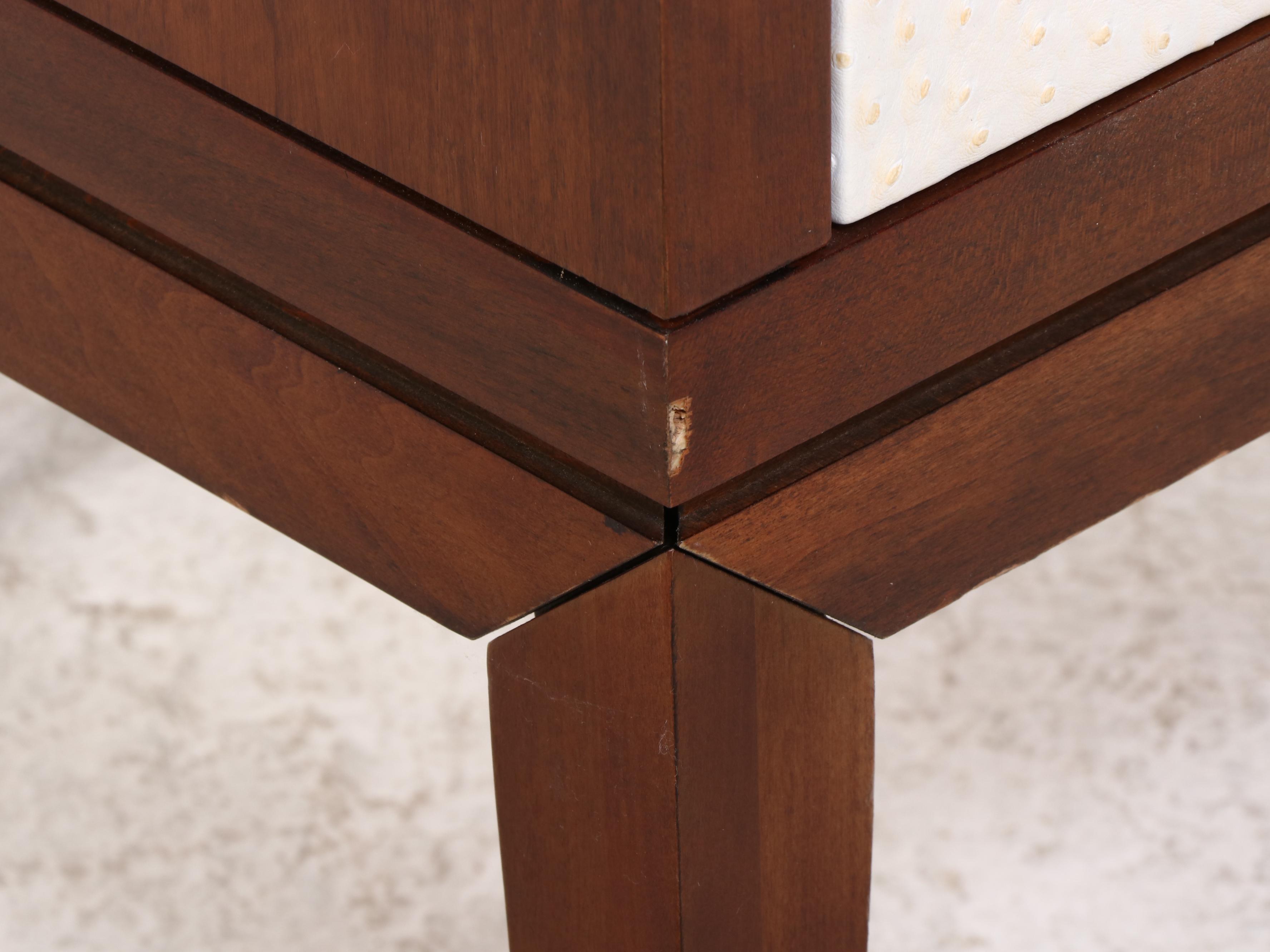 Somerton Dwelling "Claire de Lune" Faux-Ostrich Leather Side Cabinet