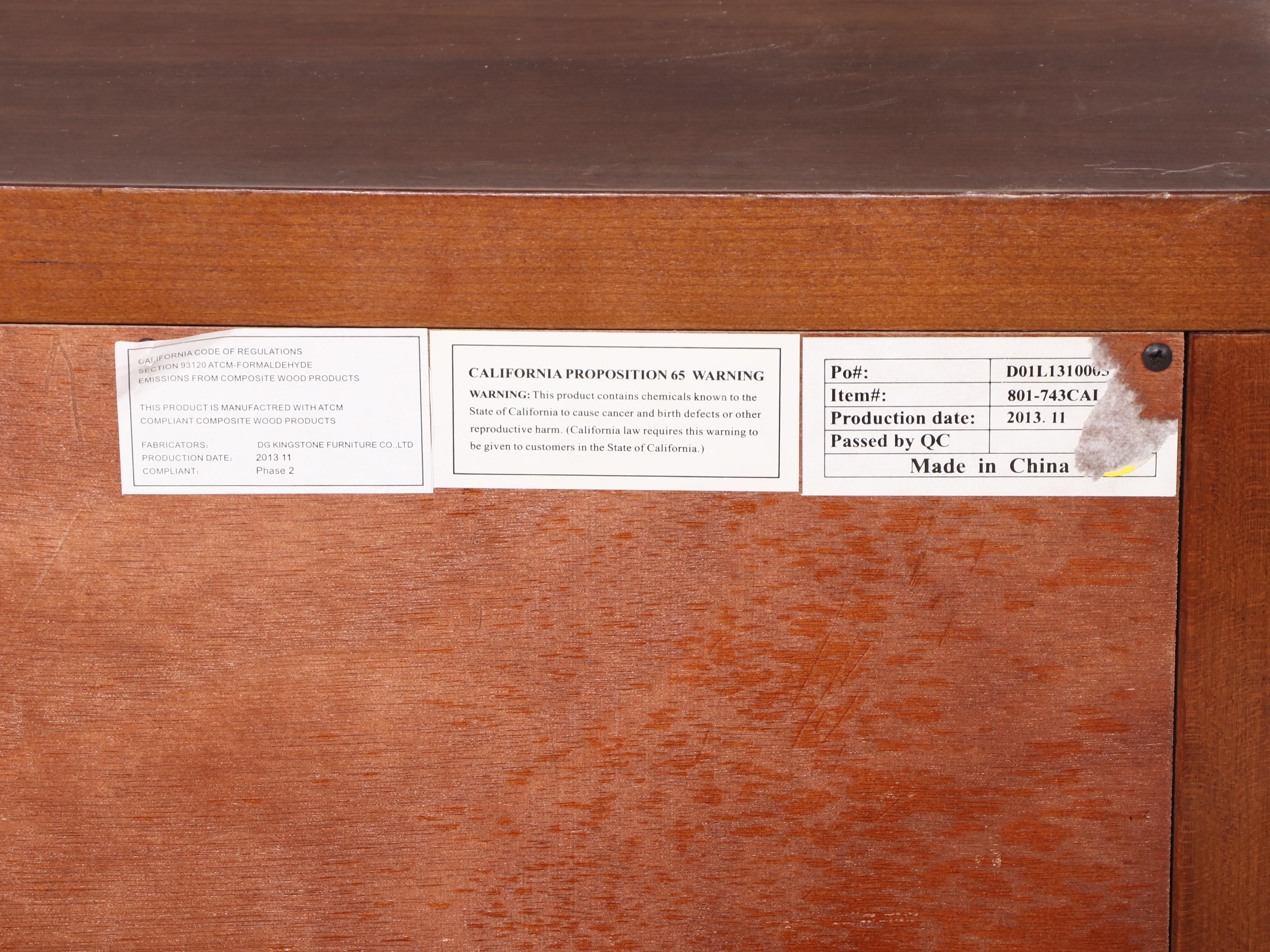 Somerton Dwelling "Claire de Lune" Faux-Ostrich Leather Side Cabinet