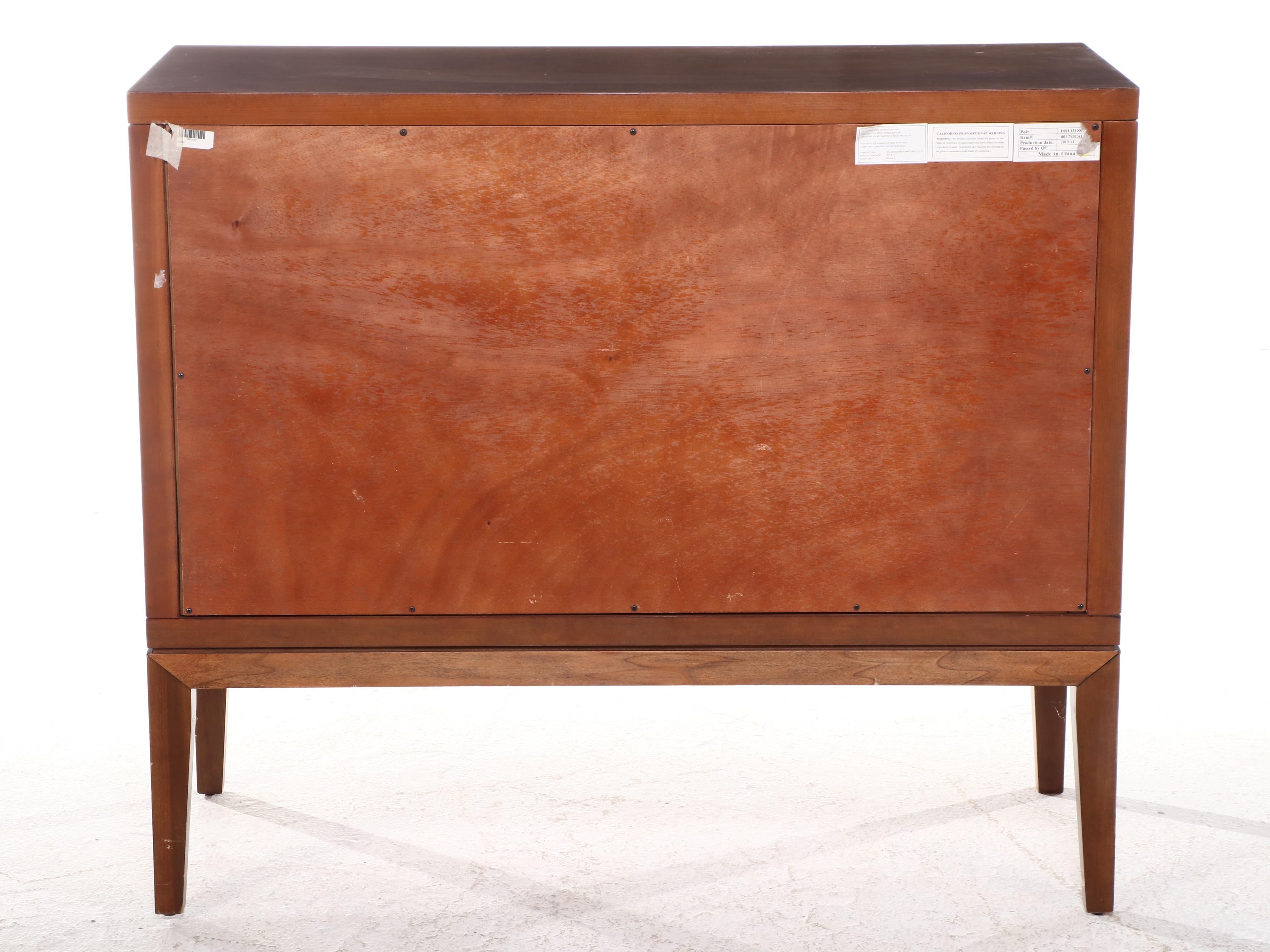 Somerton Dwelling "Claire de Lune" Faux-Ostrich Leather Side Cabinet