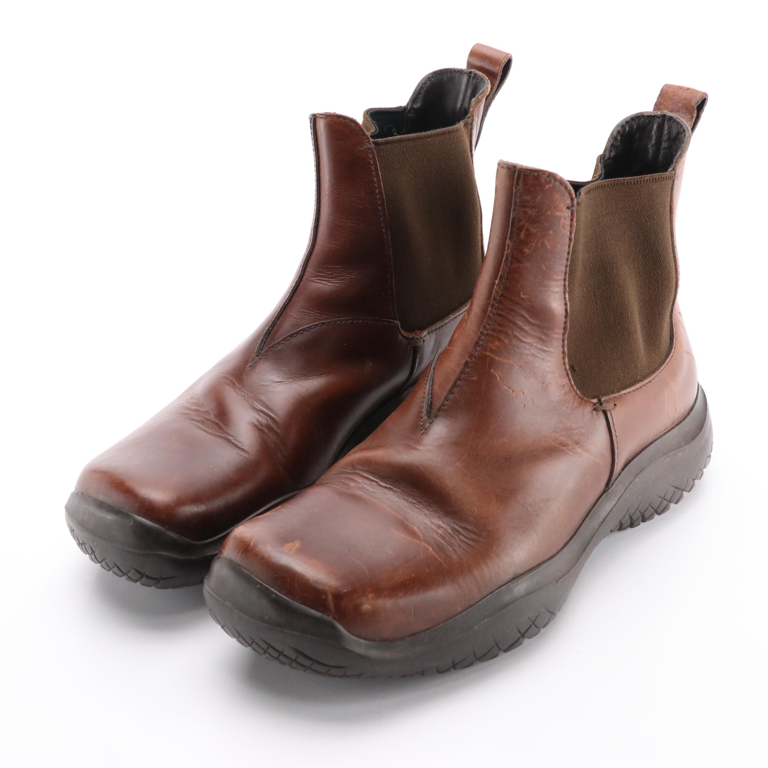 Men's Prada Sport Chelsea Boots in Brown Leather