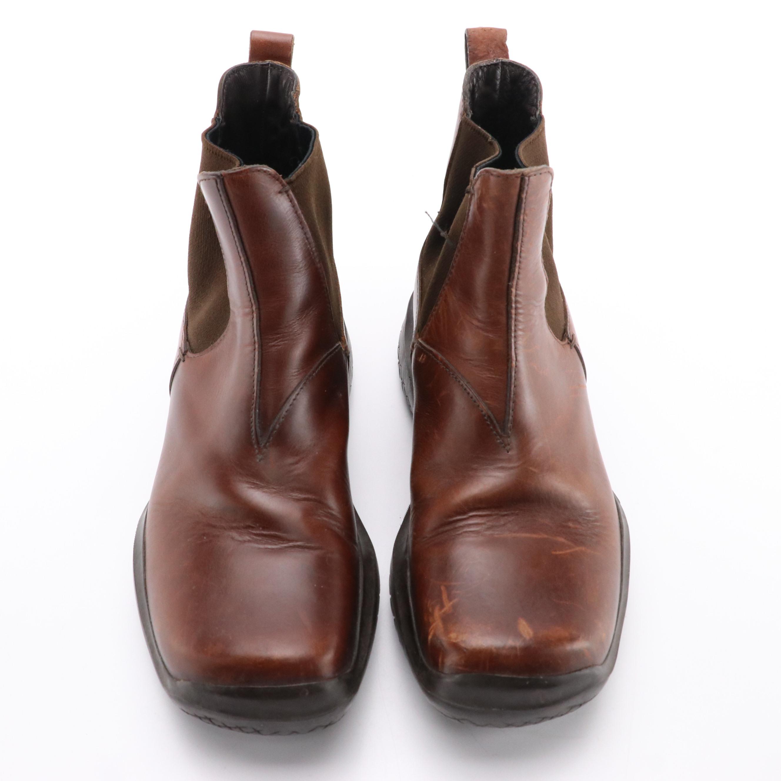 Men's Prada Sport Chelsea Boots in Brown Leather
