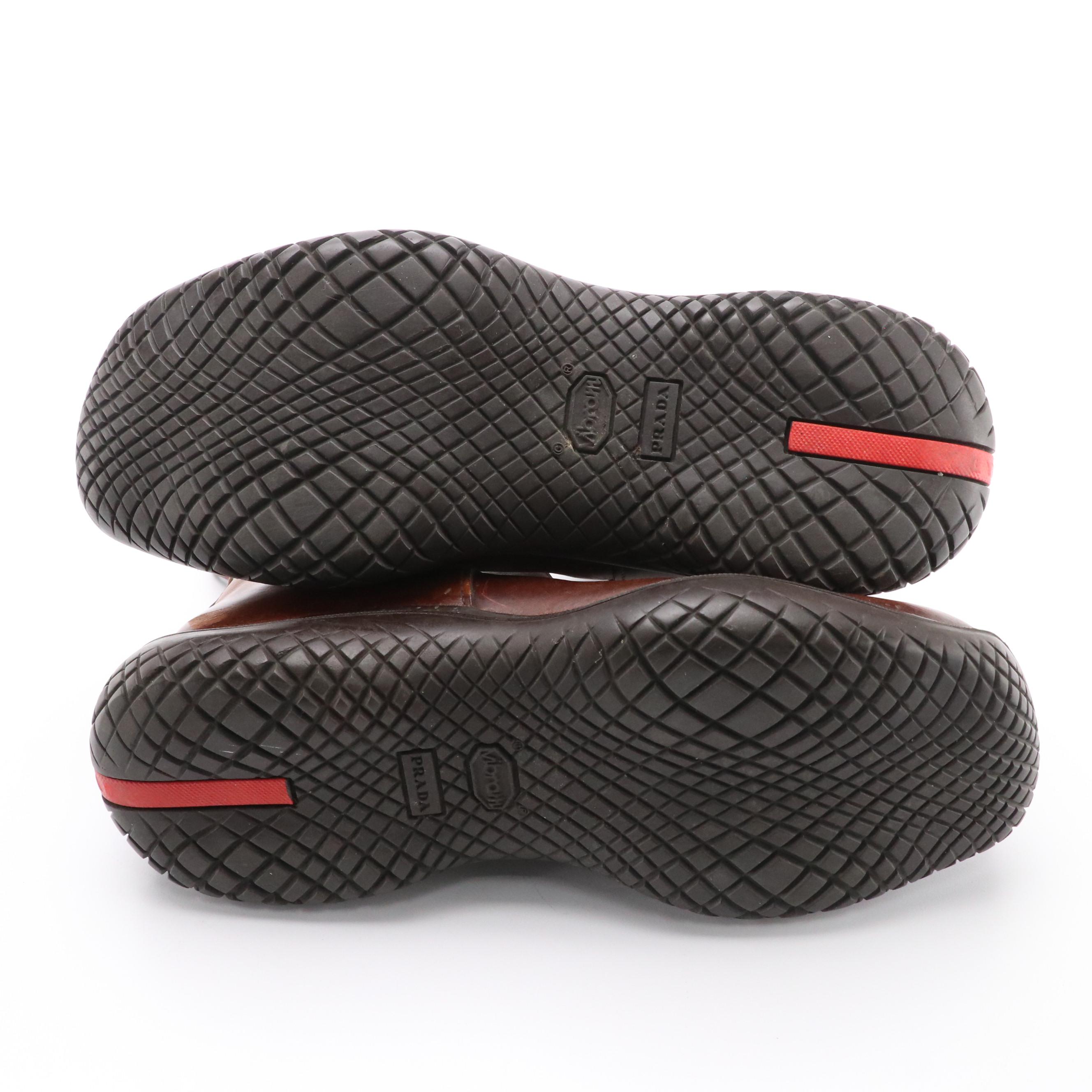 Men's Prada Sport Chelsea Boots in Brown Leather