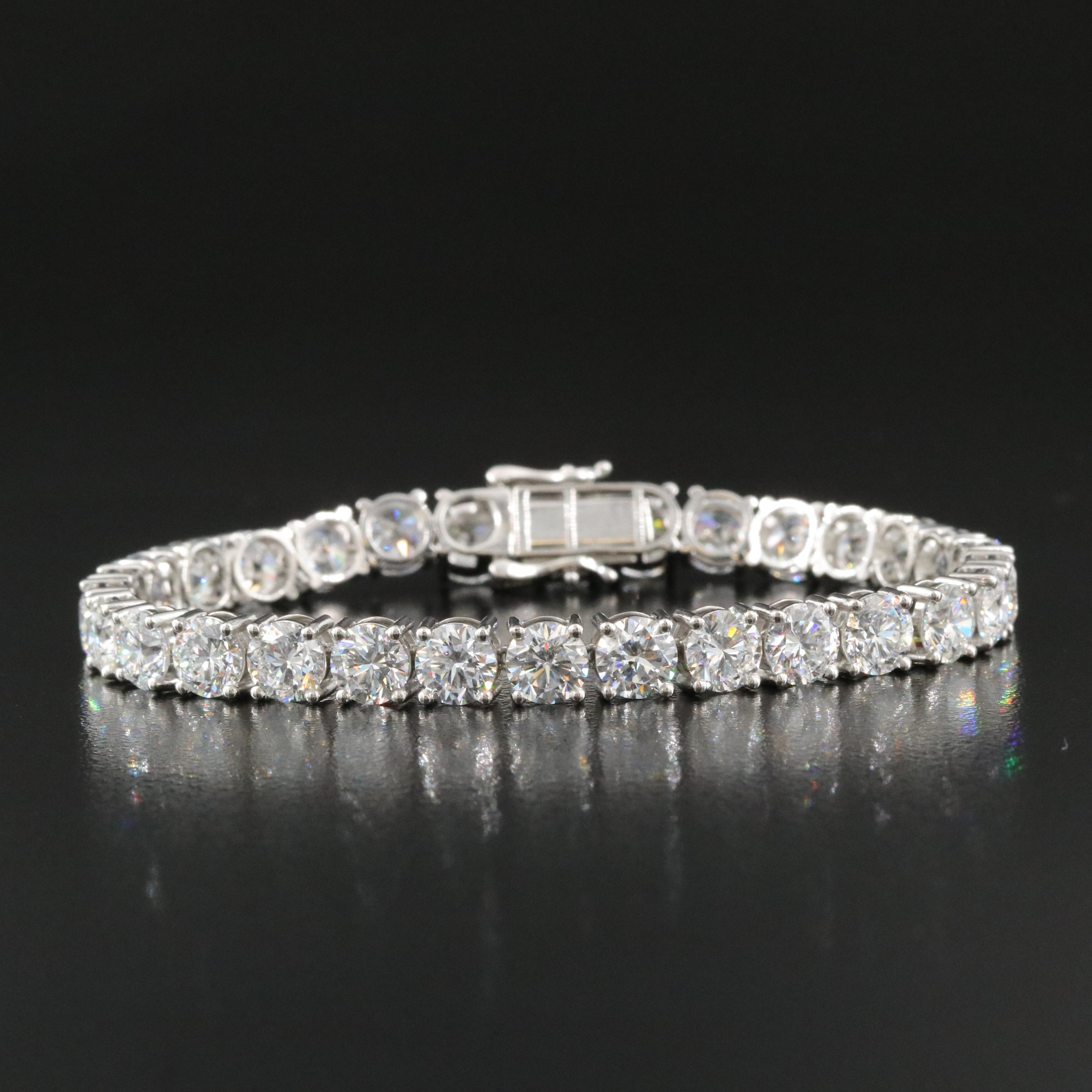 Platinum 22.06 CTW Lab Grown Diamond Line Bracelet