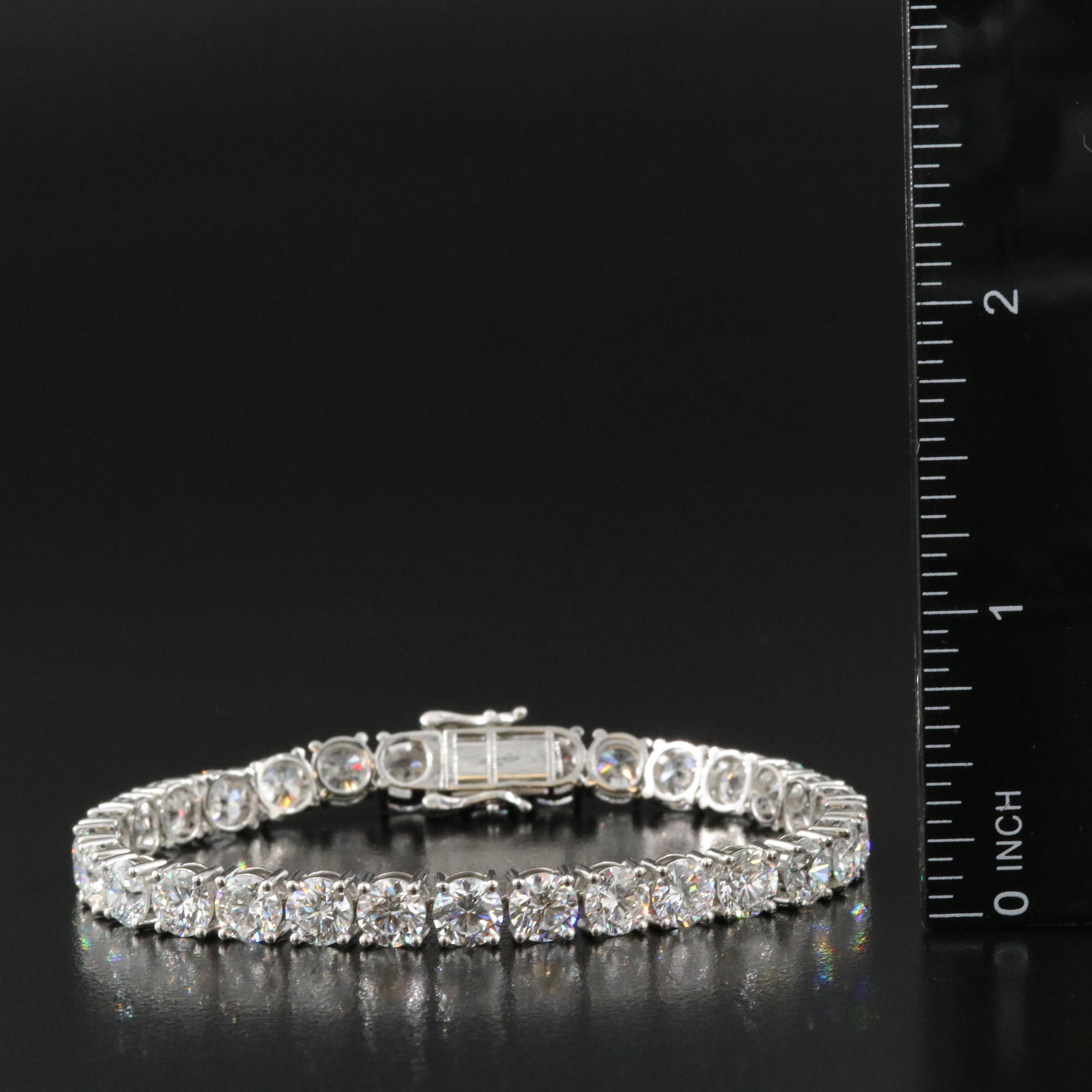 Platinum 22.06 CTW Lab Grown Diamond Line Bracelet