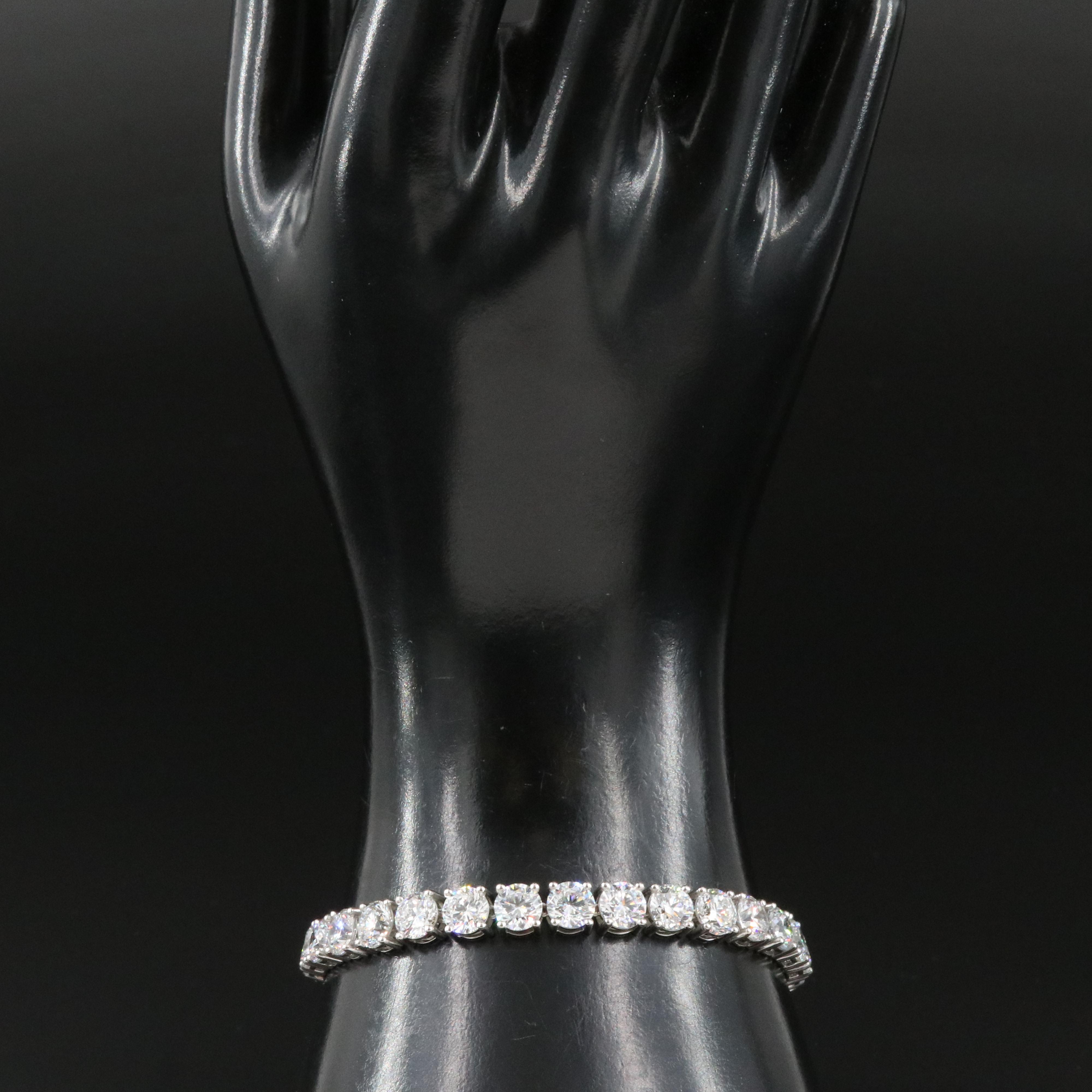 Platinum 22.06 CTW Lab Grown Diamond Line Bracelet