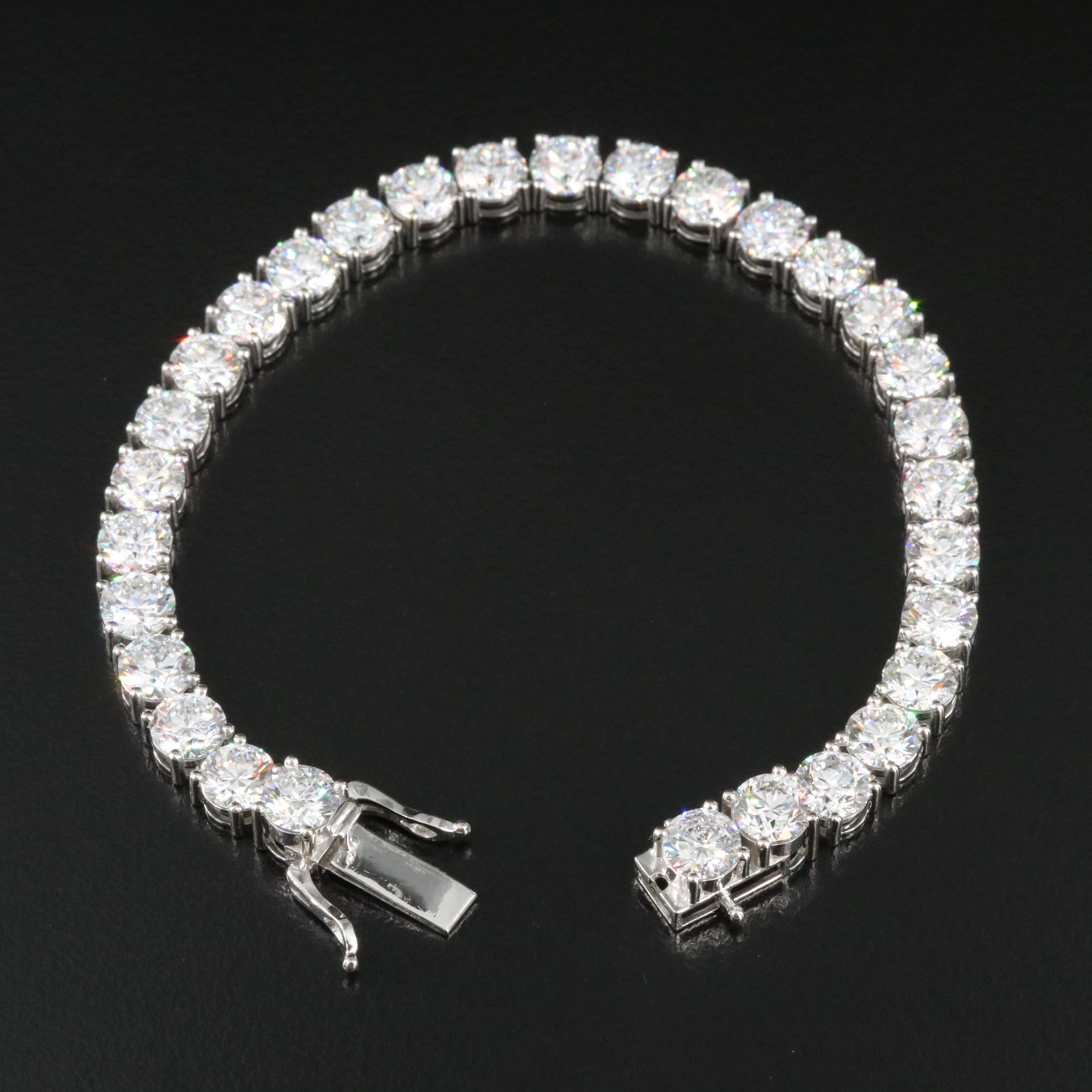 Platinum 22.06 CTW Lab Grown Diamond Line Bracelet