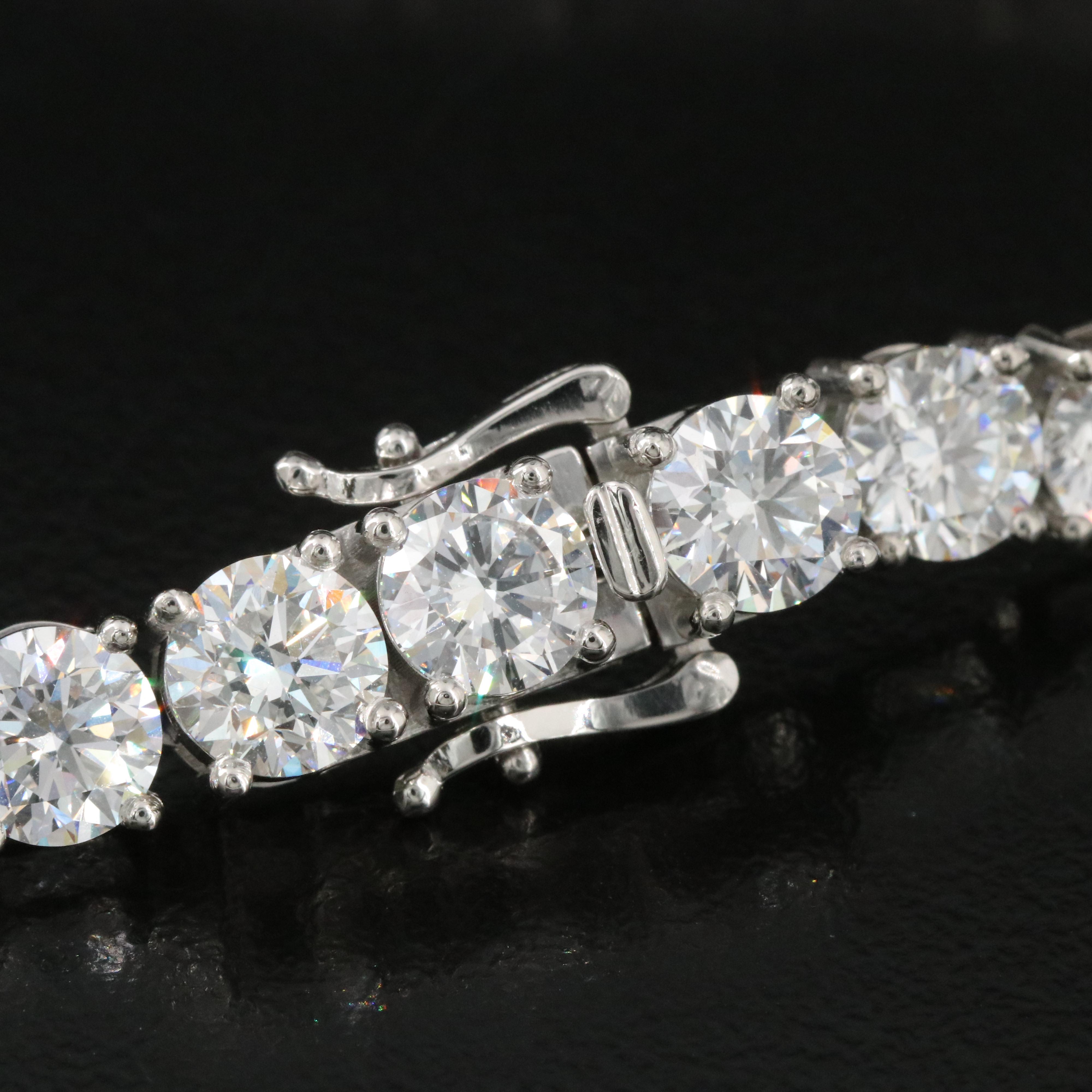 Platinum 22.06 CTW Lab Grown Diamond Line Bracelet