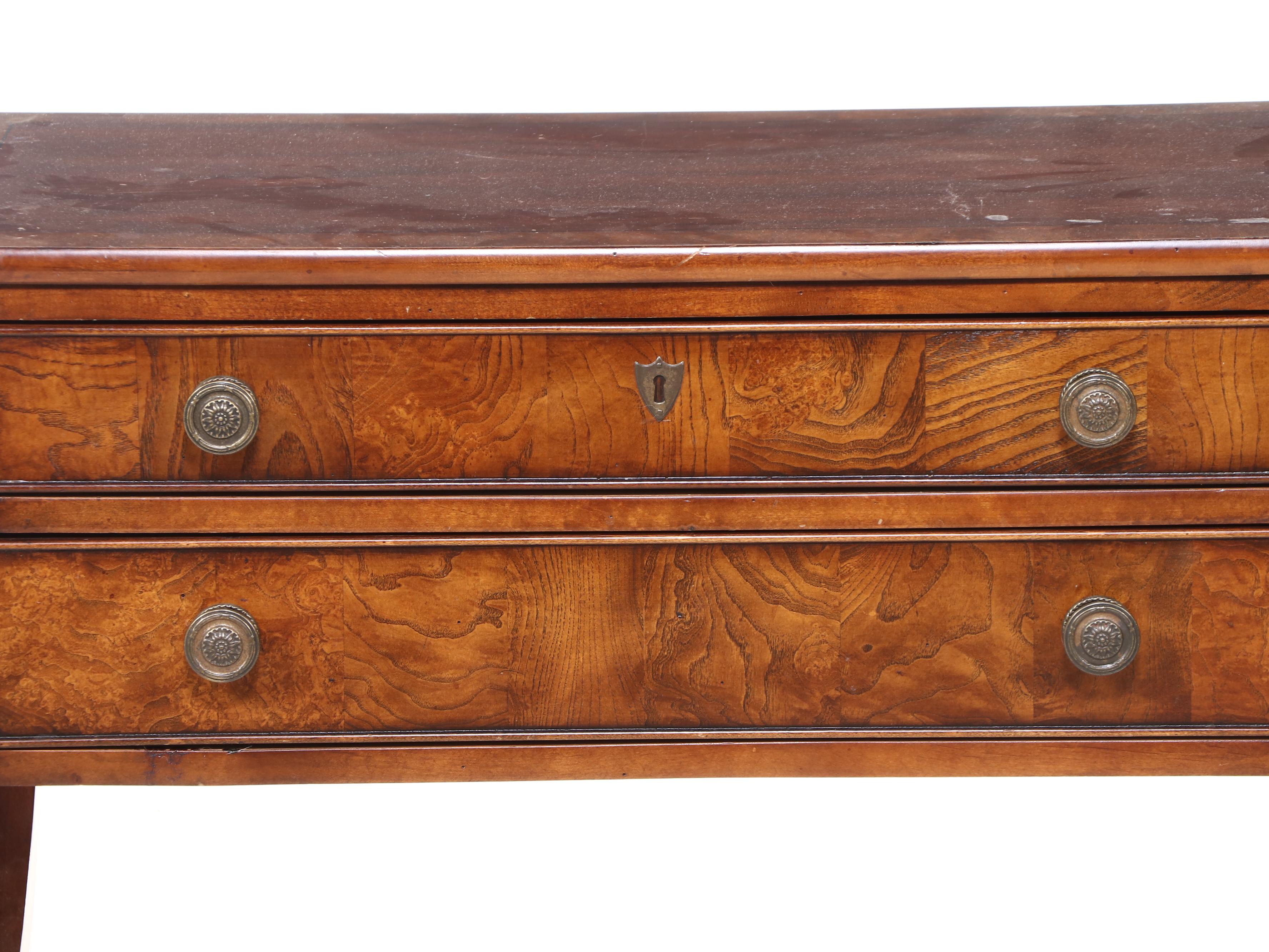 Pair of Ethan Allen Louis Philippe Style Cherrywood & Elm Two-Drawer Nightstands