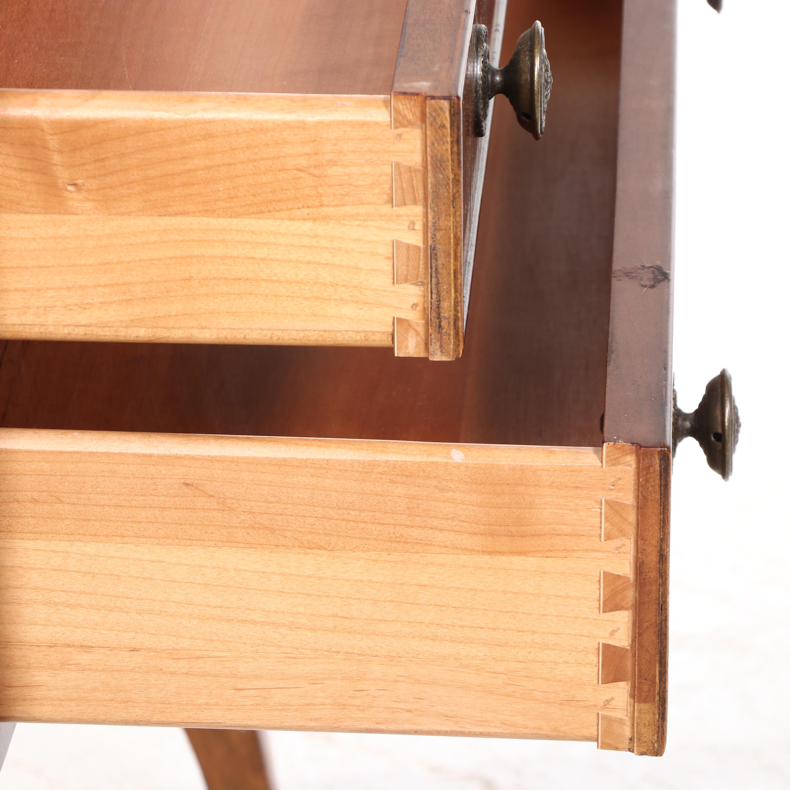 Pair of Ethan Allen Louis Philippe Style Cherrywood & Elm Two-Drawer Nightstands