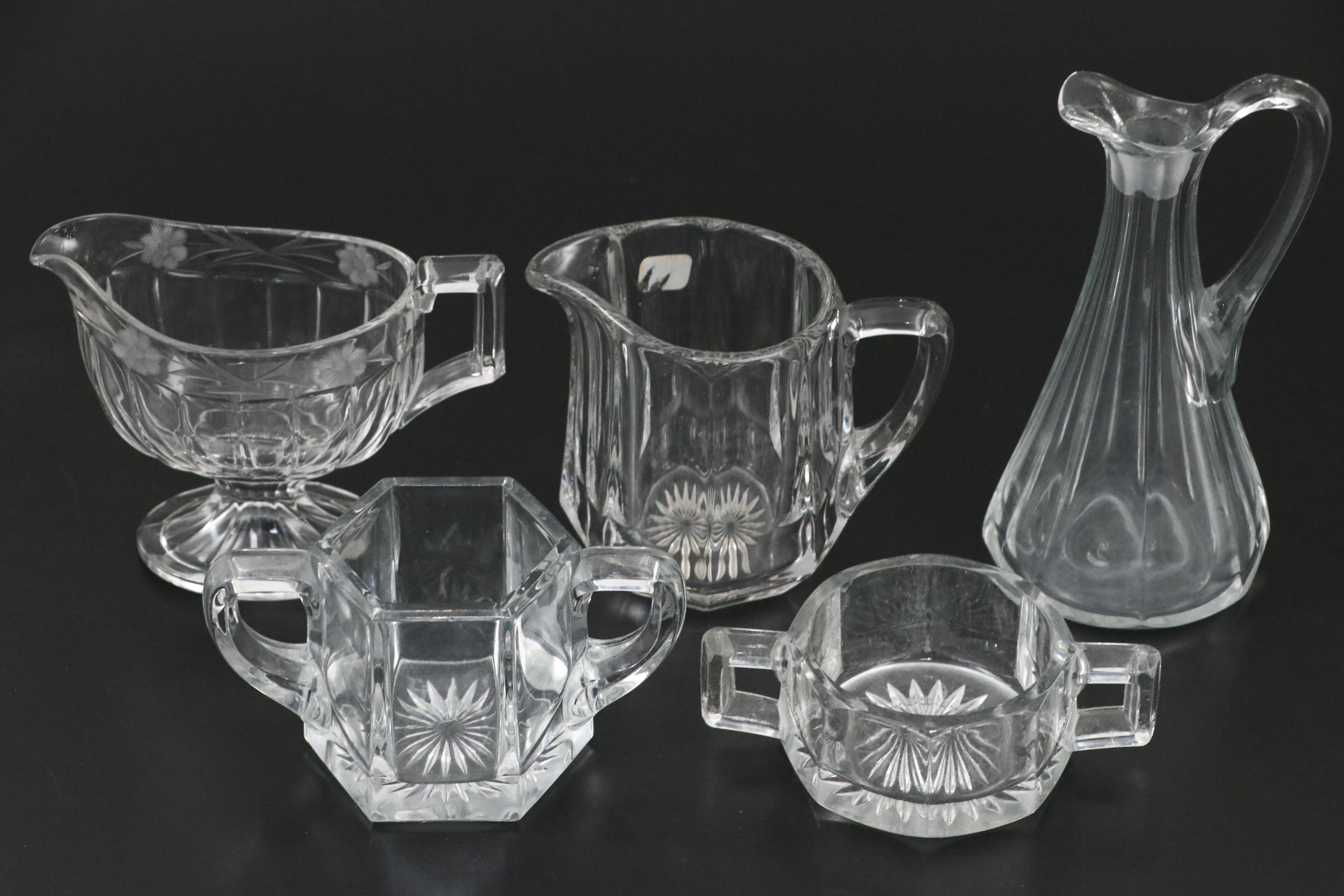 Heisey "Victorian Belle" Figurine with "Colonial" and Table Accessories