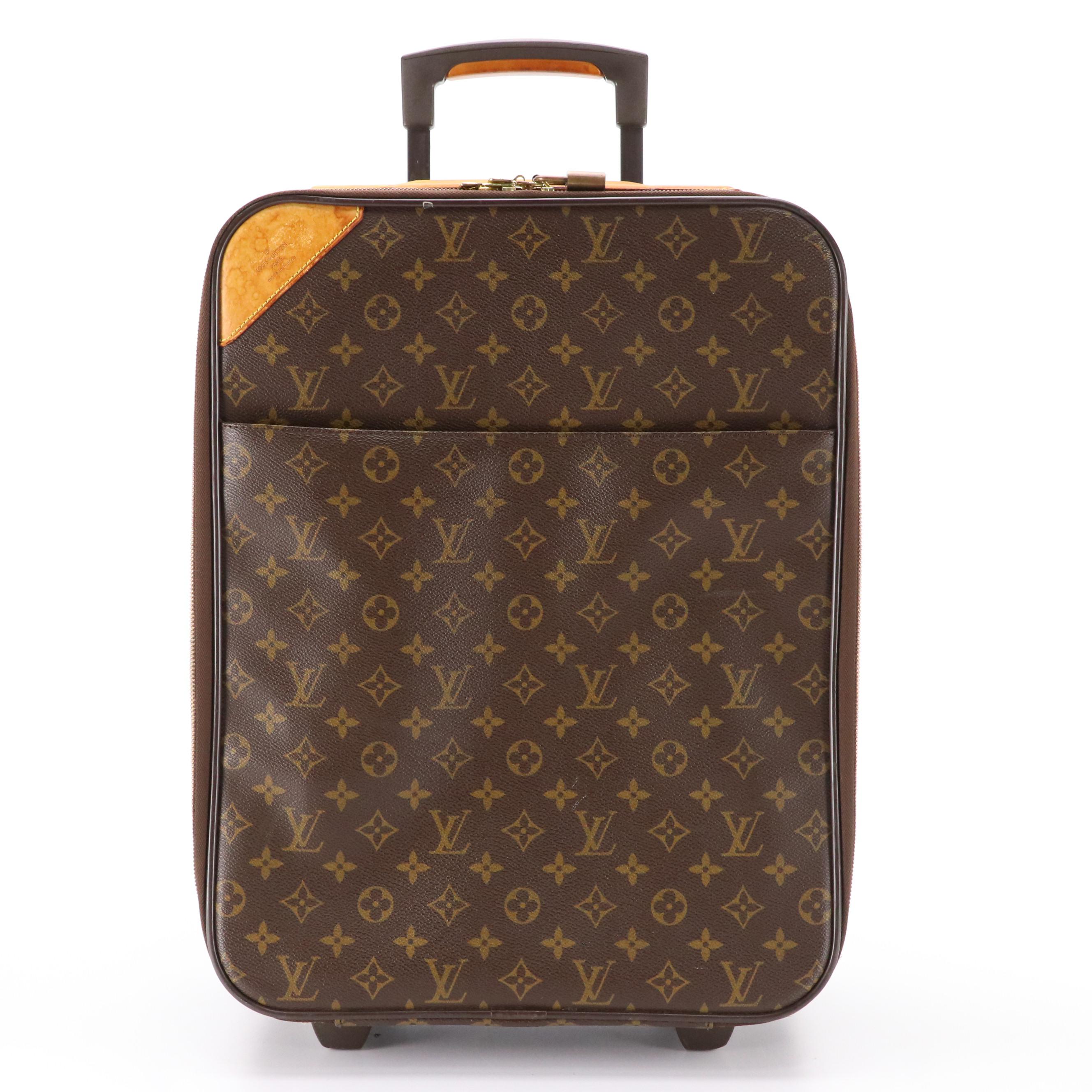 Louis Vuitton Pégase 45 Trolley Suitcase in Monogram Canvas and Vachetta Leather
