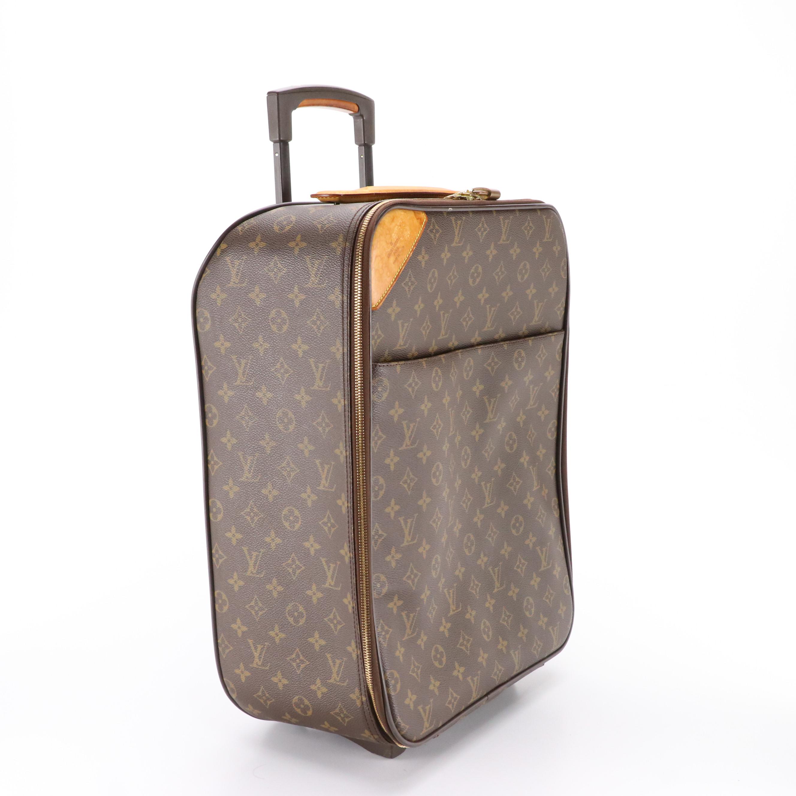 Louis Vuitton Pégase 45 Trolley Suitcase in Monogram Canvas and Vachetta Leather