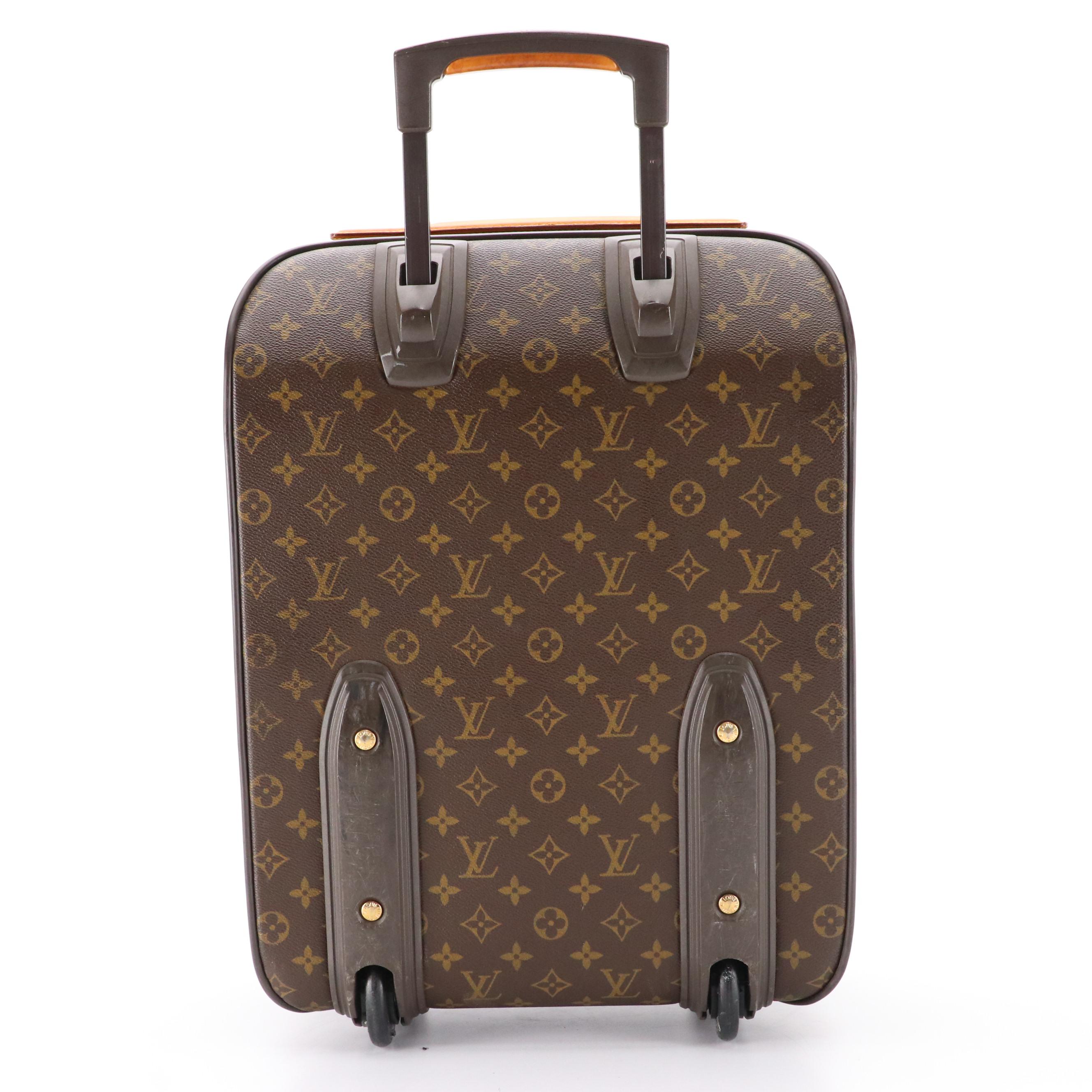 Louis Vuitton Pégase 45 Trolley Suitcase in Monogram Canvas and Vachetta Leather