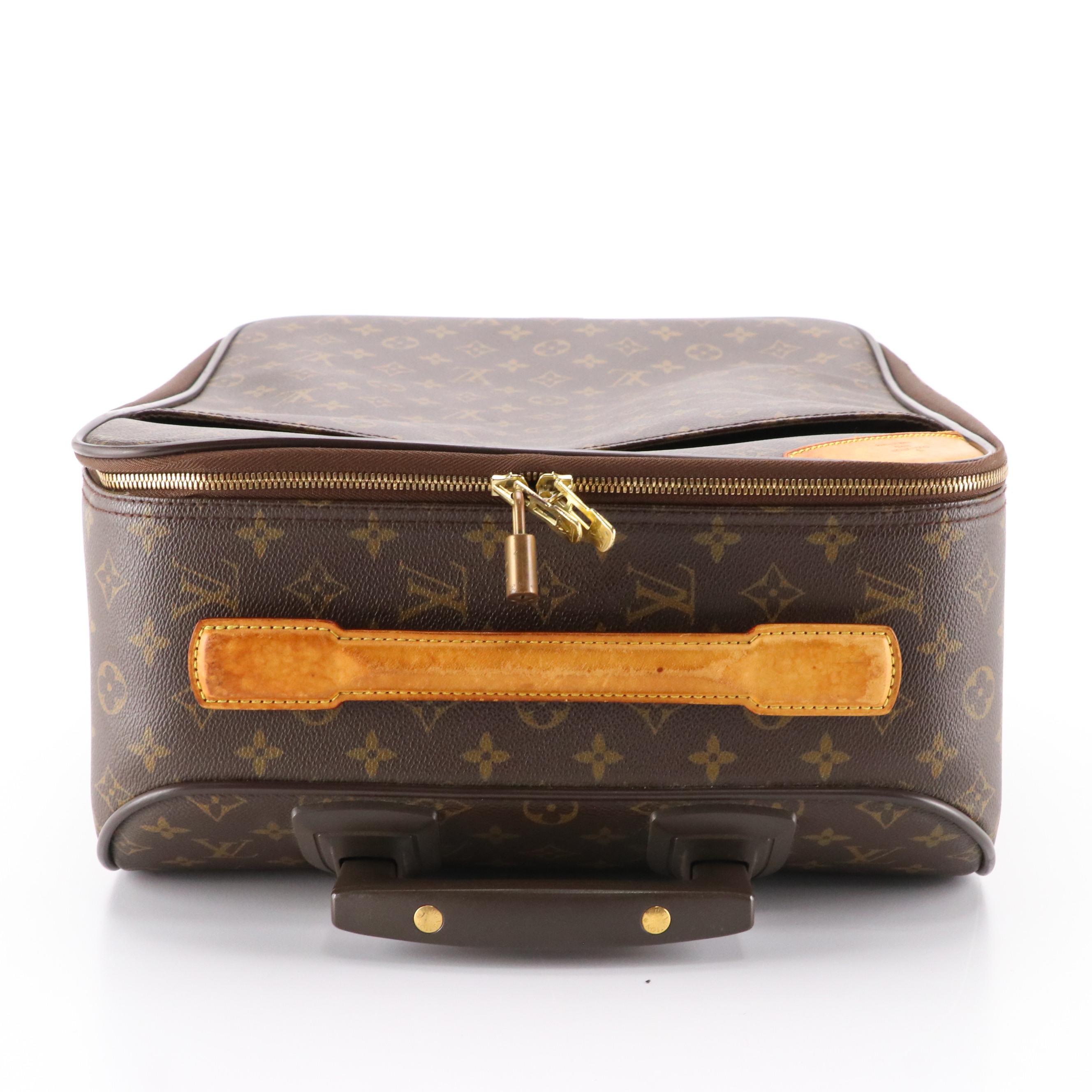 Louis Vuitton Pégase 45 Trolley Suitcase in Monogram Canvas and Vachetta Leather