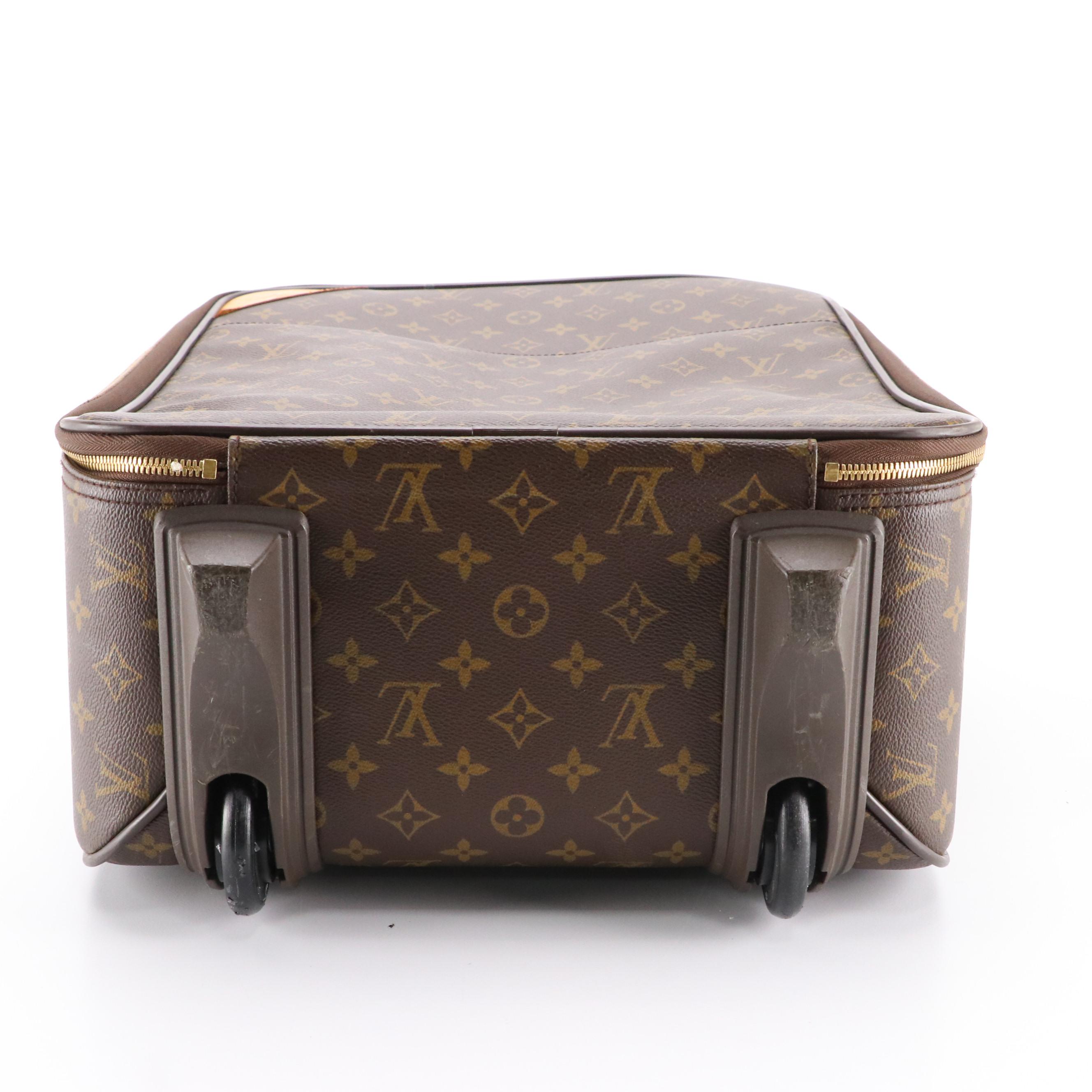 Louis Vuitton Pégase 45 Trolley Suitcase in Monogram Canvas and Vachetta Leather