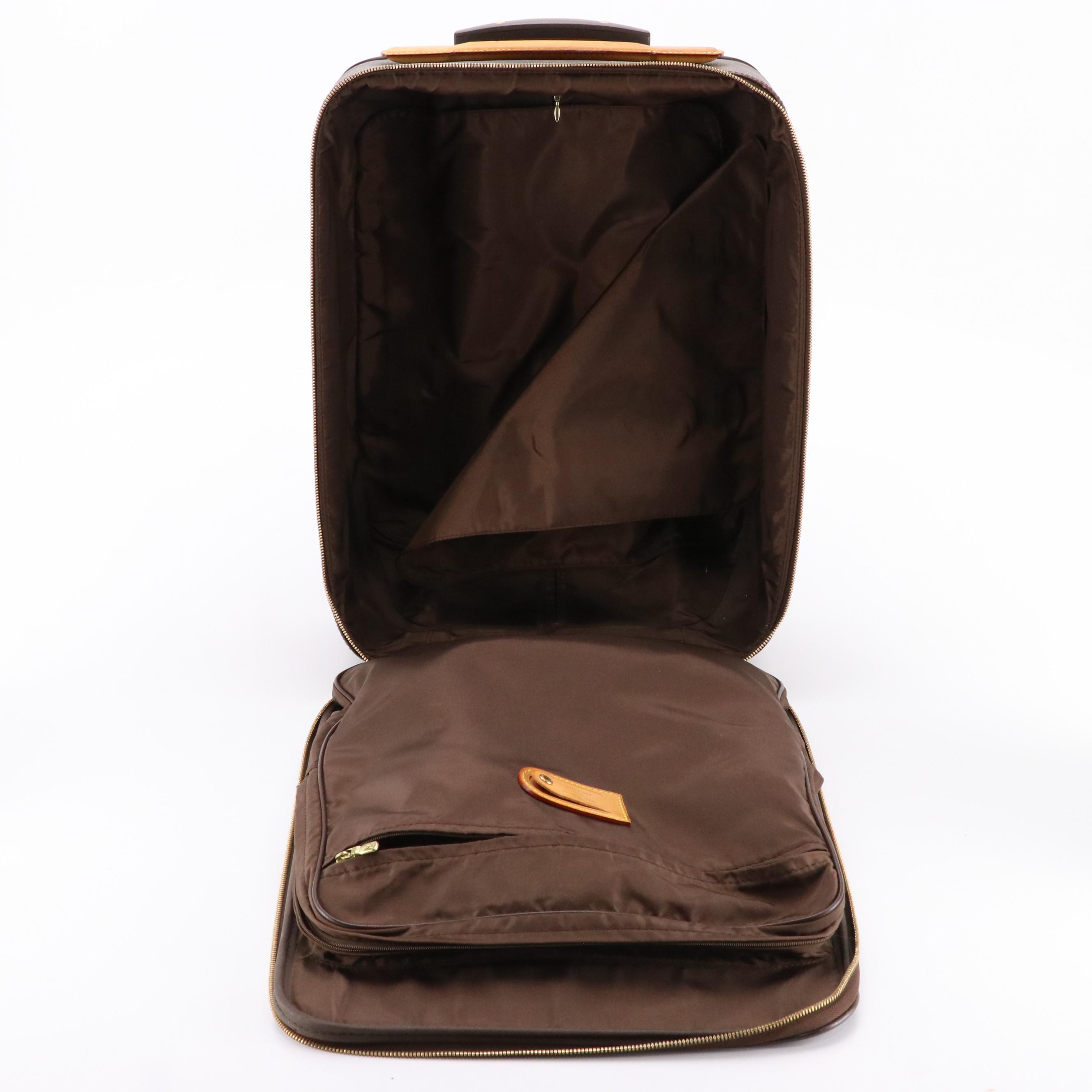 Louis Vuitton Pégase 45 Trolley Suitcase in Monogram Canvas and Vachetta Leather