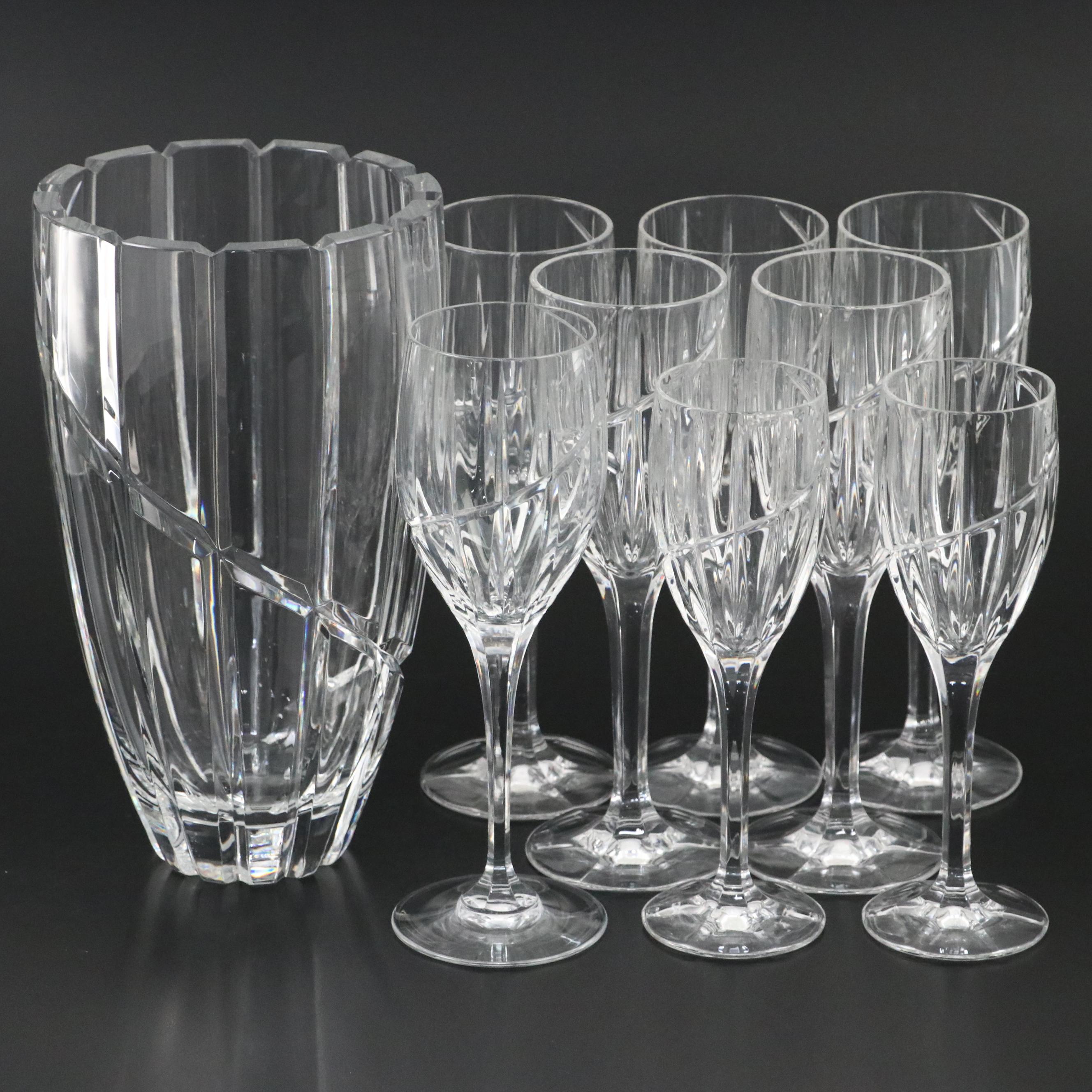 Mikasa "Uptown" Stemware and Vase, 1989–2006