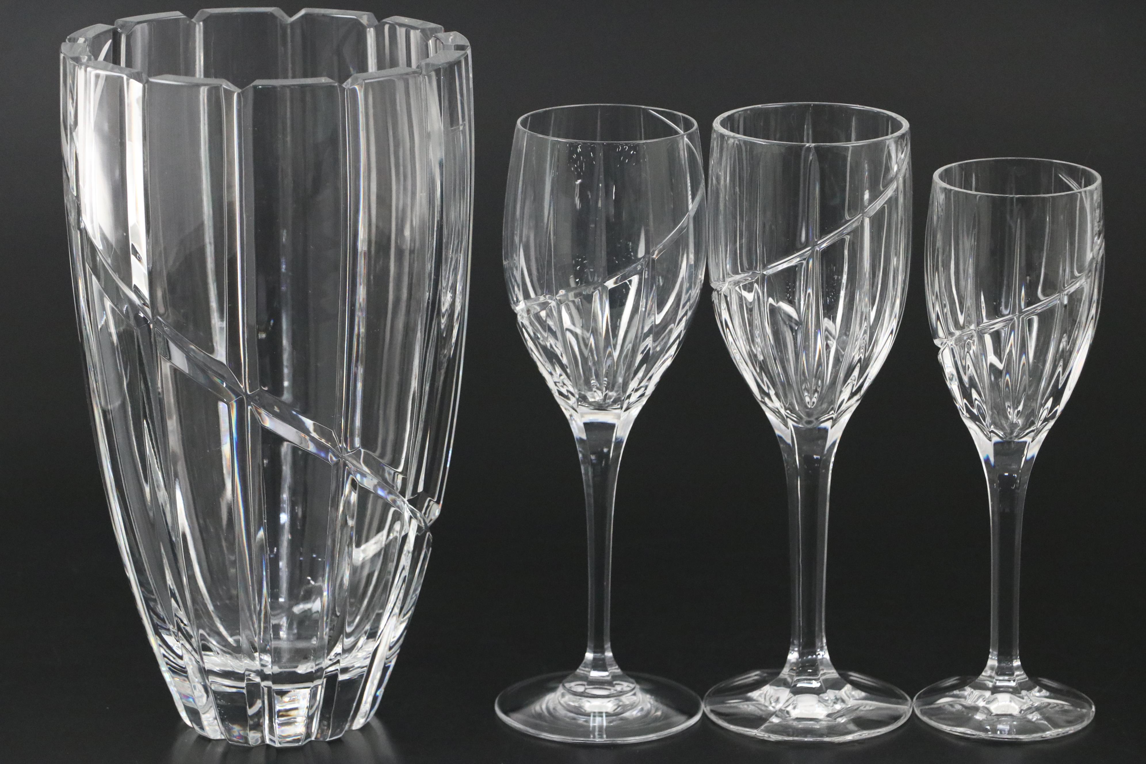 Mikasa "Uptown" Stemware and Vase, 1989–2006