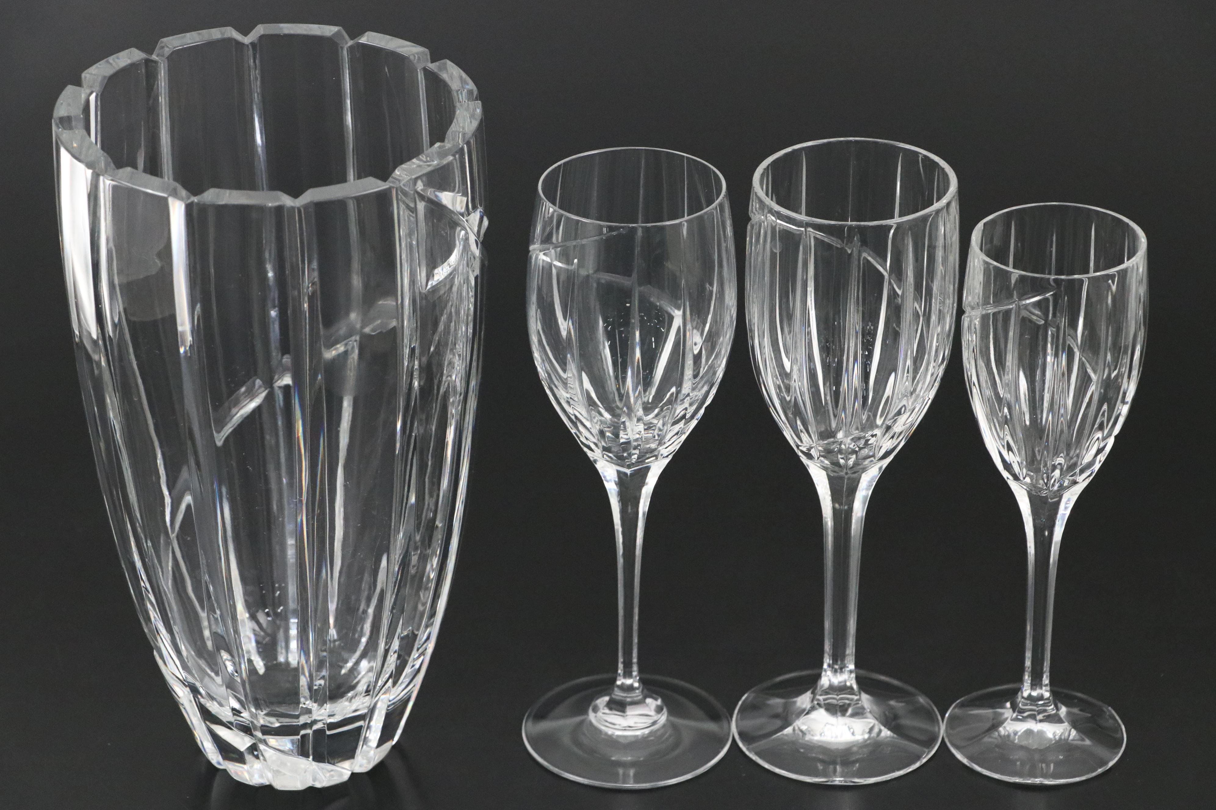 Mikasa "Uptown" Stemware and Vase, 1989–2006