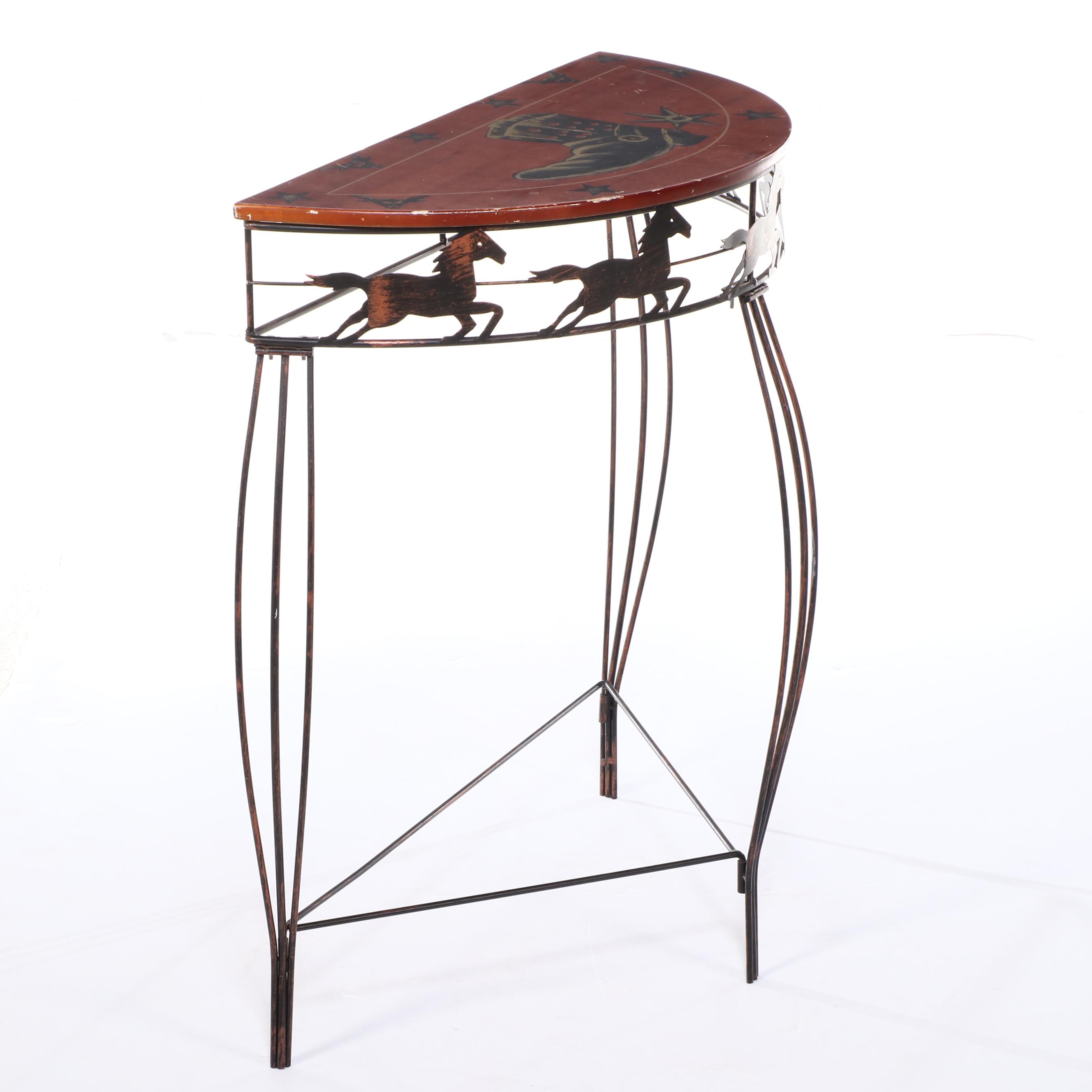 Western Style Horse and Cowboy Boot Console Table