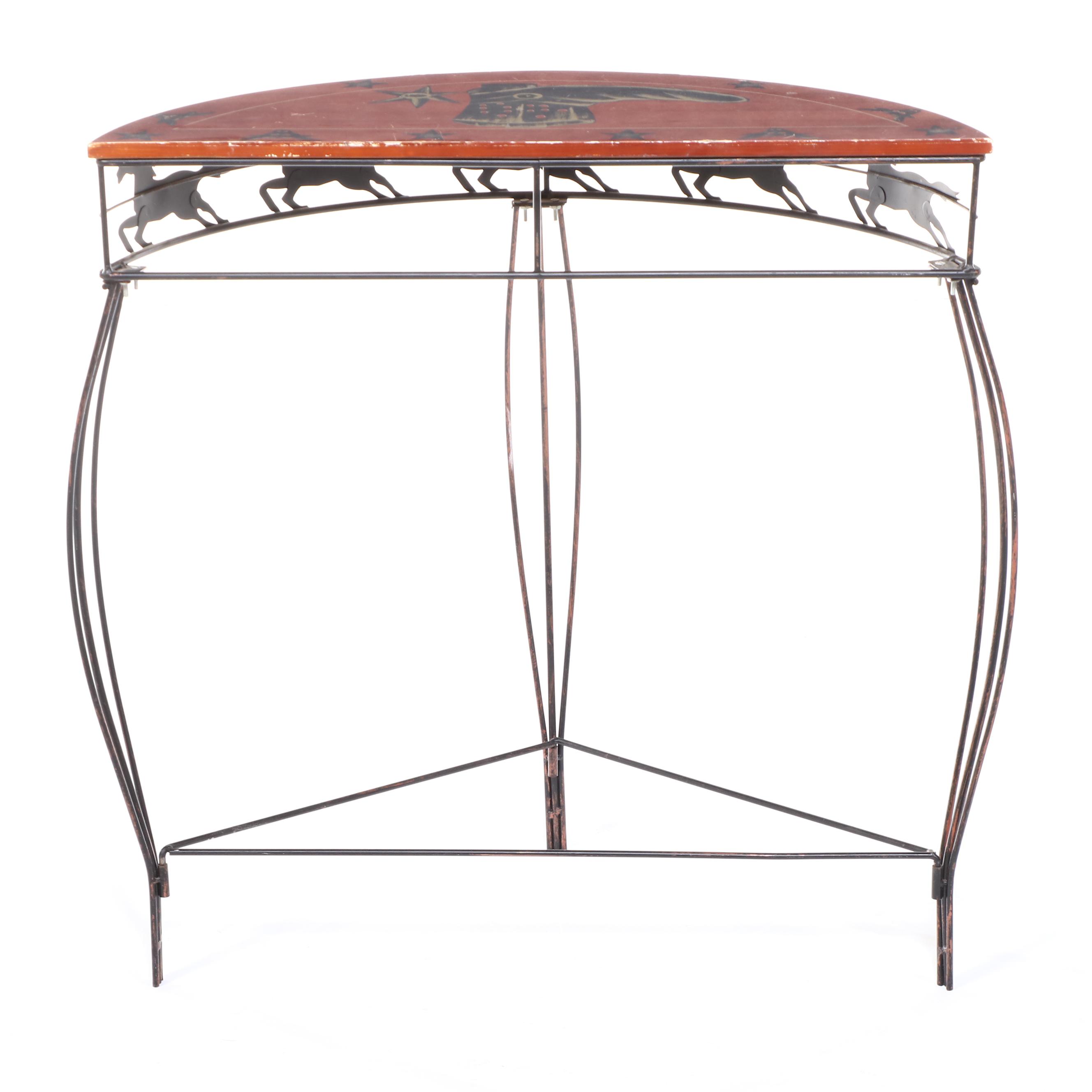Western Style Horse and Cowboy Boot Console Table