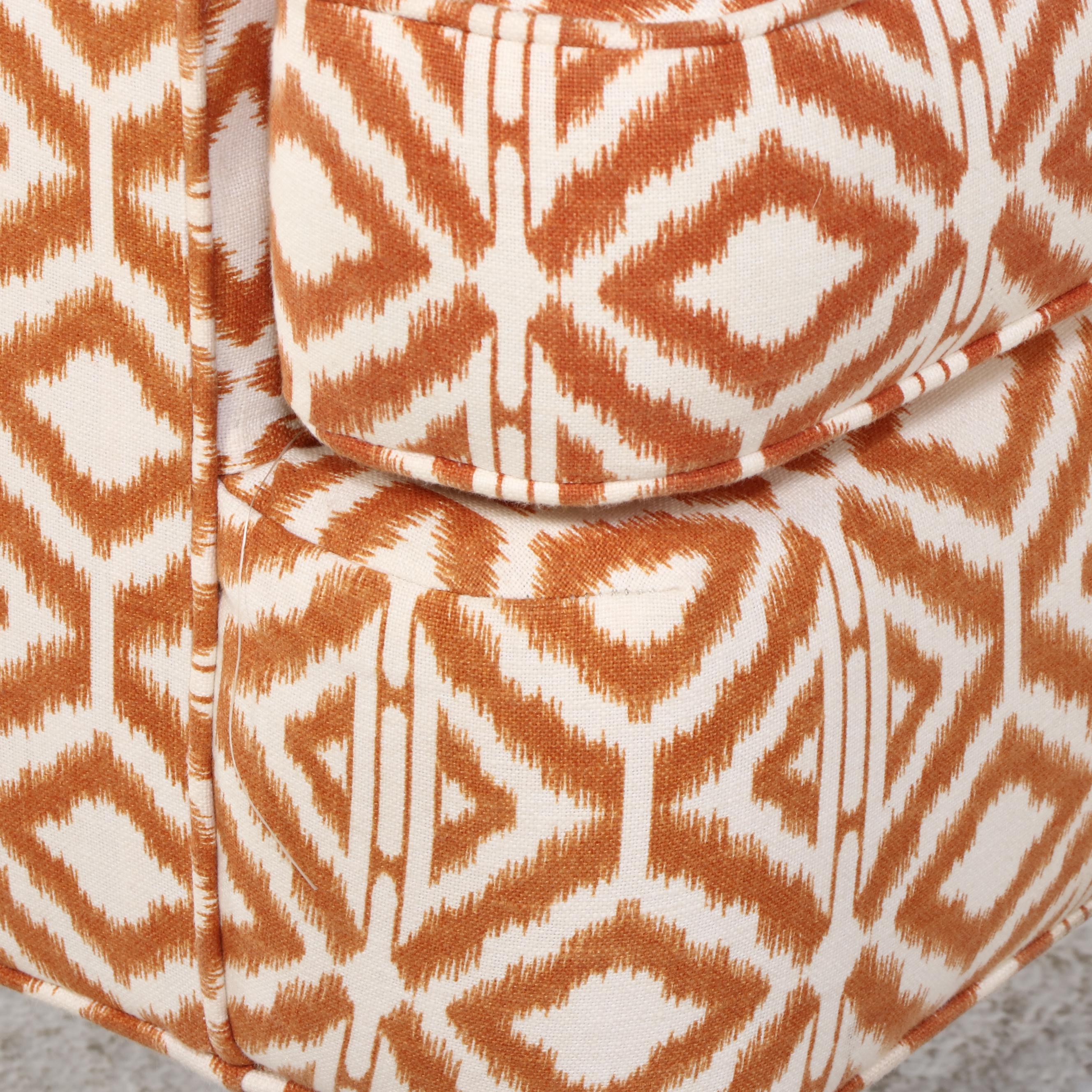 Pair of Art Deco Style Upholstered Barrel-Back Chairs