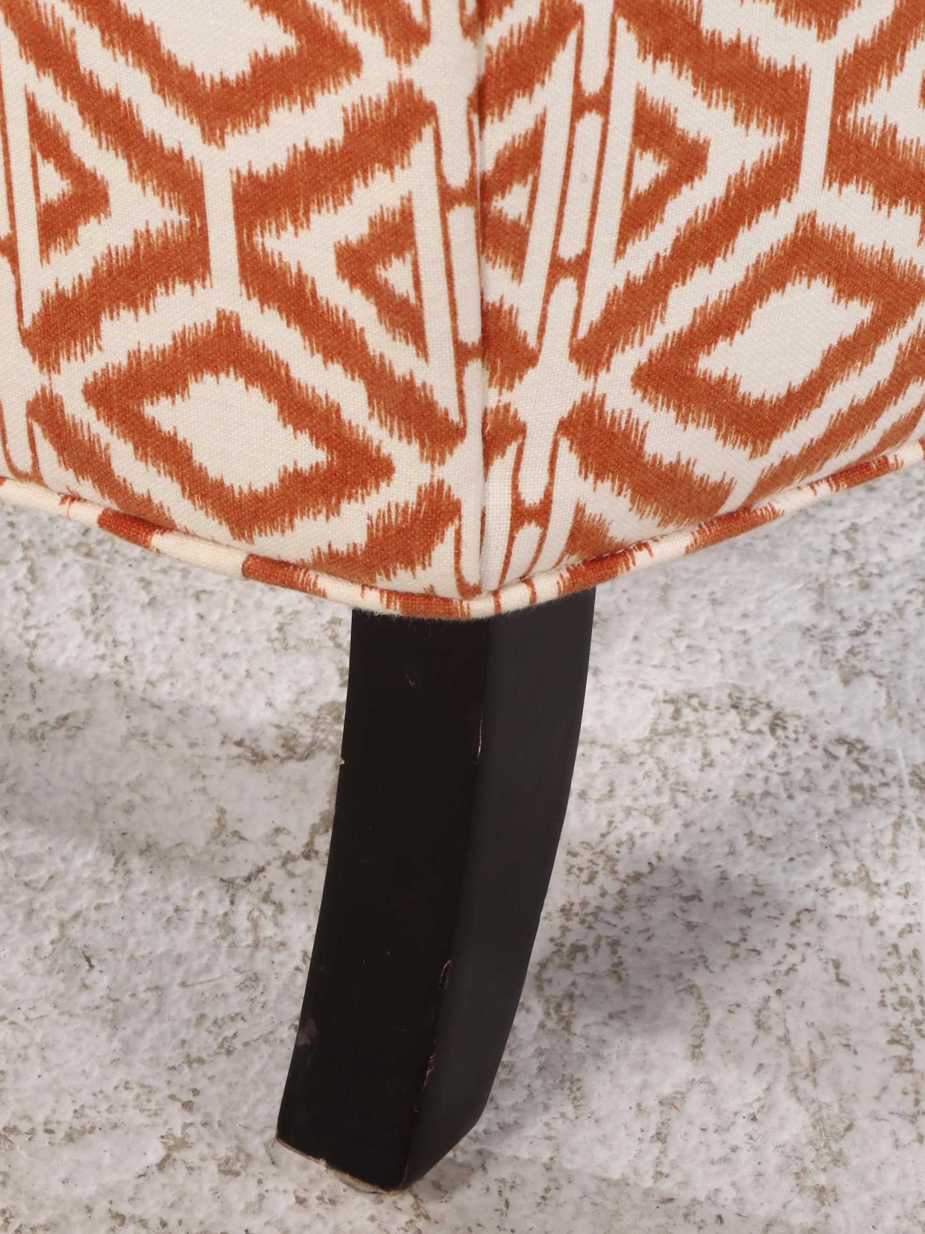 Pair of Art Deco Style Upholstered Barrel-Back Chairs